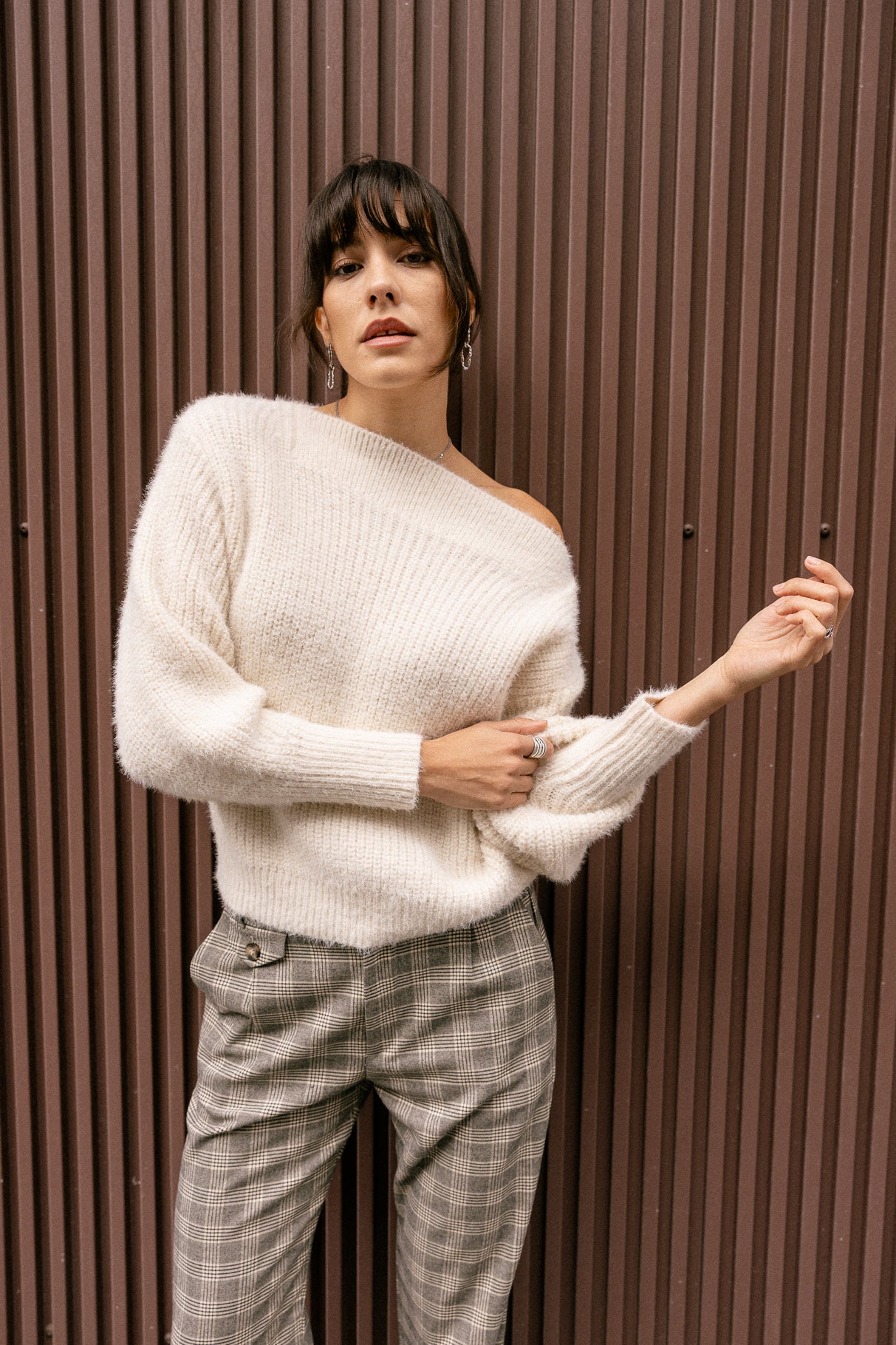 Punto cuello barco Mujer Peria Rib ecru | Freeman T. Porter