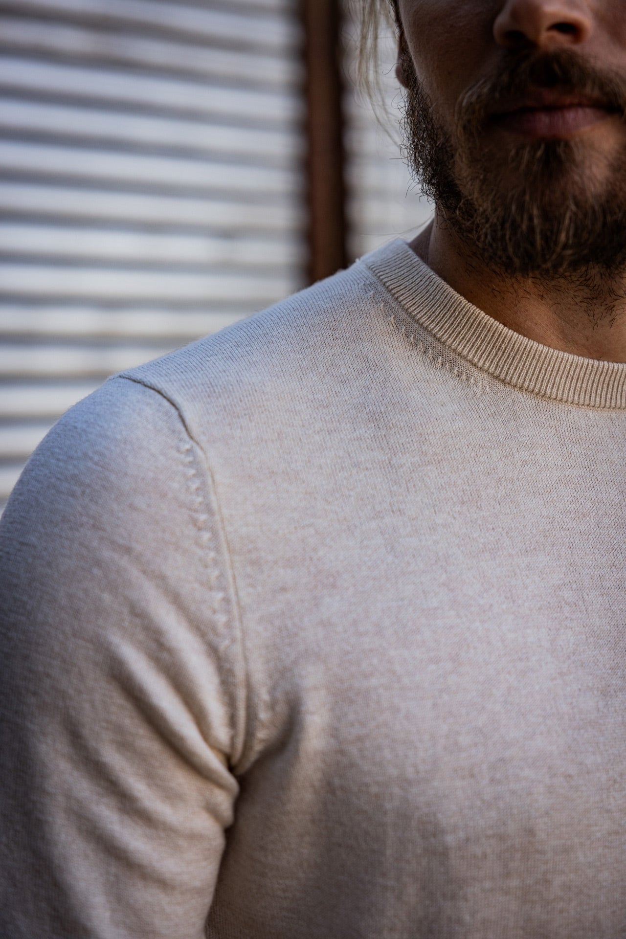 Pull col rond Men Sonny Nacka beige | Freeman T. Porter