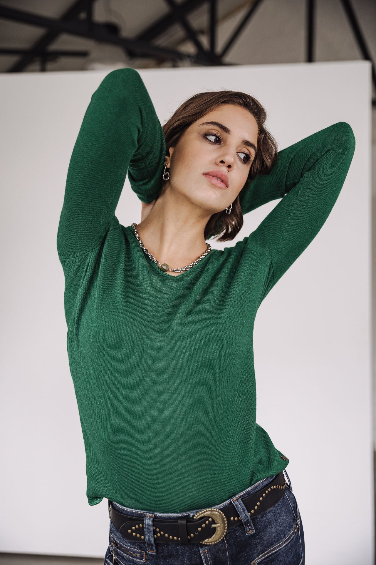 Pull ajusté Woman Lorelia pine green | Freeman T. Porter