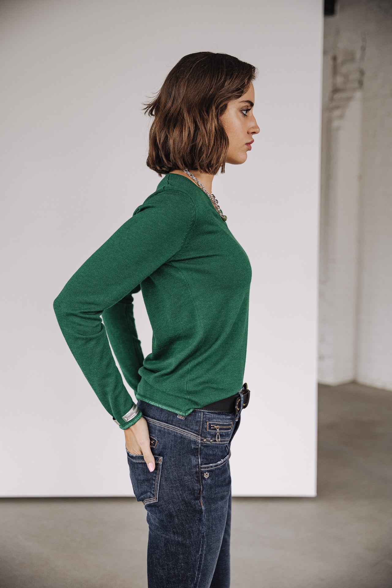 Pull ajusté Woman Lorelia pine green | Freeman T. Porter