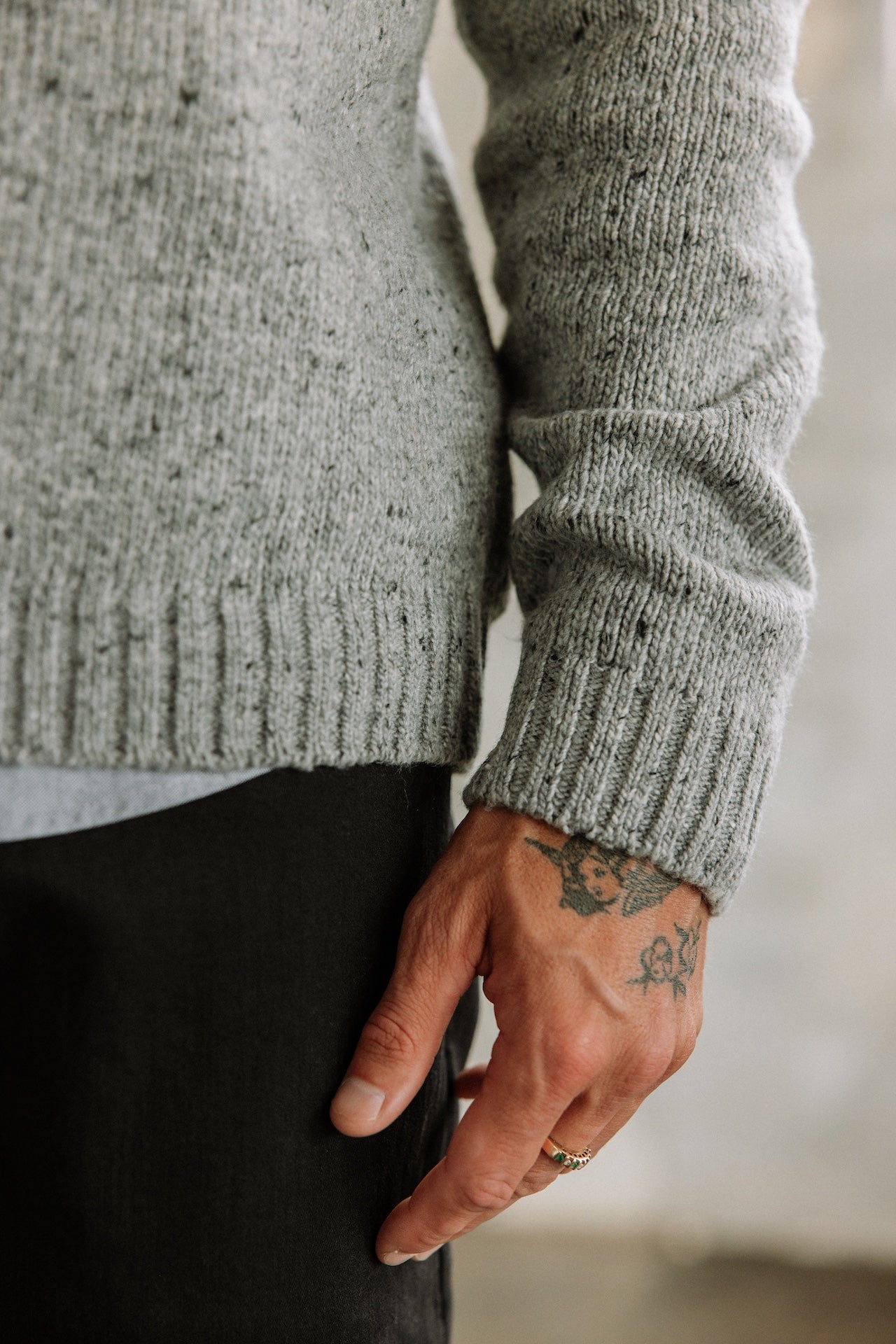 Pull col montant zippé Hombres Franky Kiruna light grey melange | Freeman T. Porter
