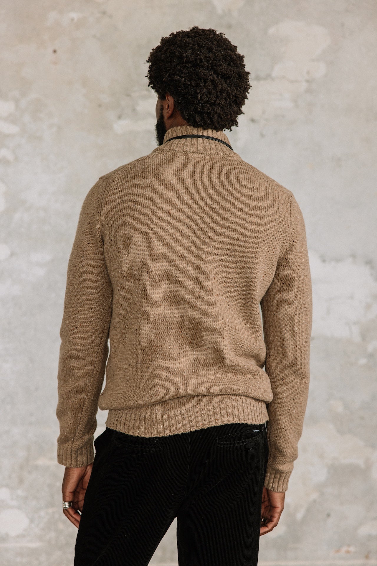 Pull col montant zippé Hombres Franky Kiruna brown melange | Freeman T. Porter