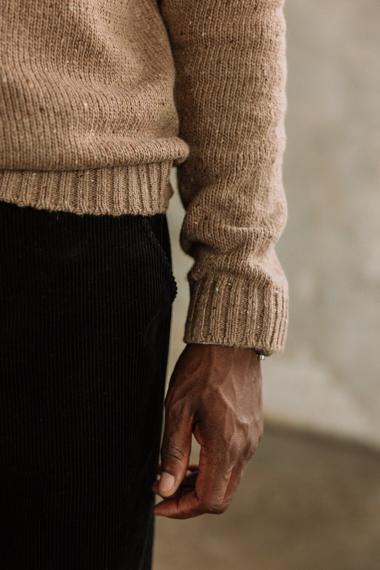 Pull col montant zippé Hombres Franky Kiruna brown melange | Freeman T. Porter