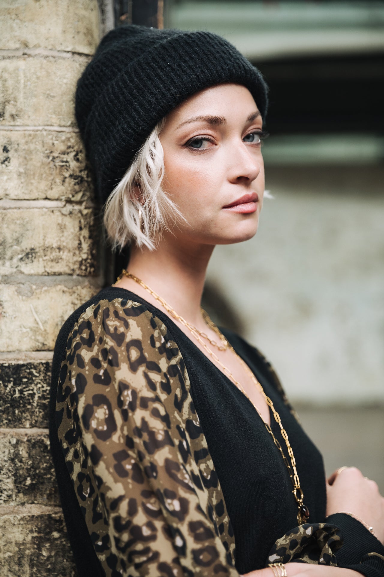 Pull ajusté Femme Laonie Leopardo black | Freeman T. Porter