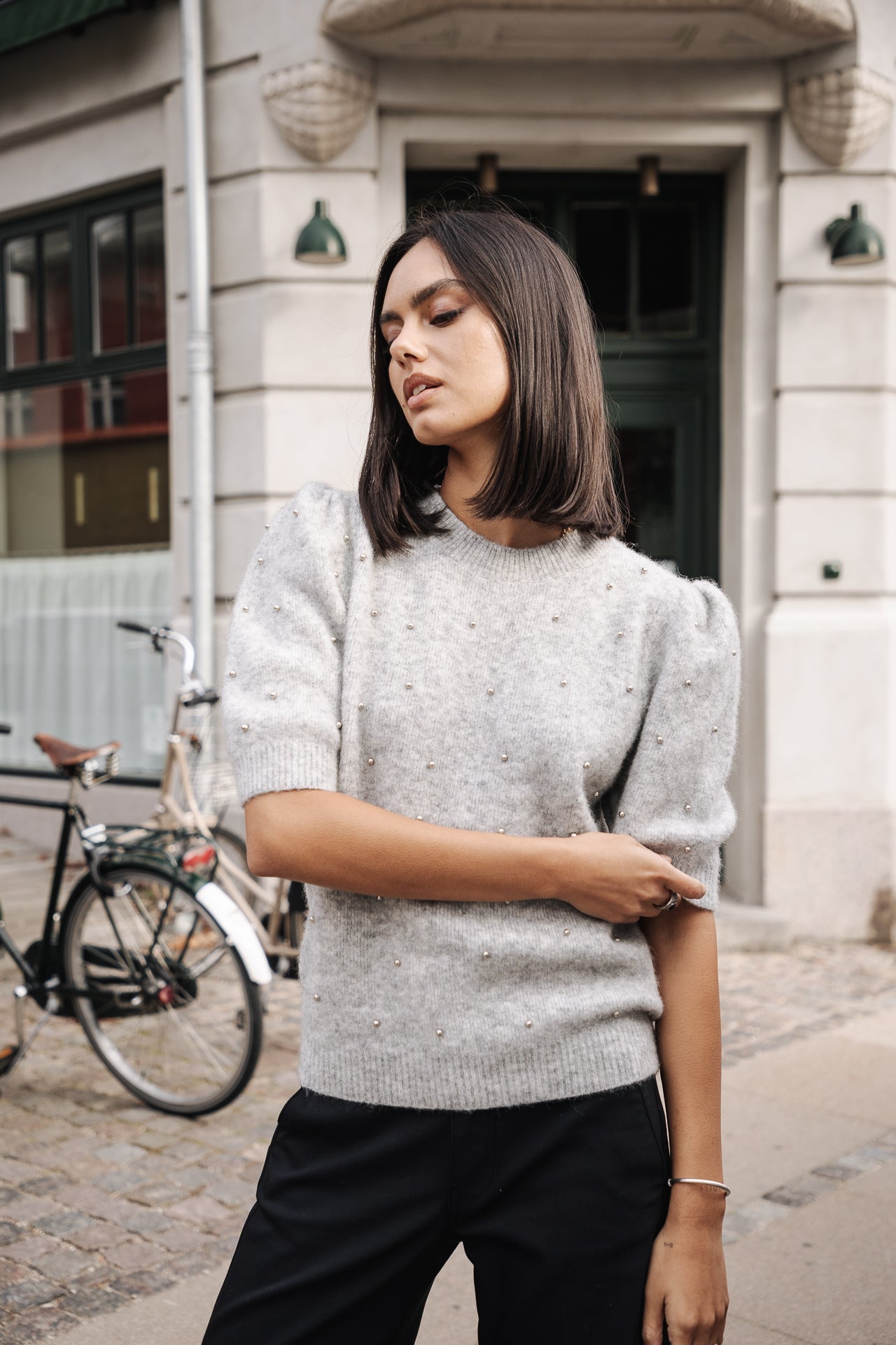 Pull manches ballon Femme Pearly grey | Freeman T. Porter
