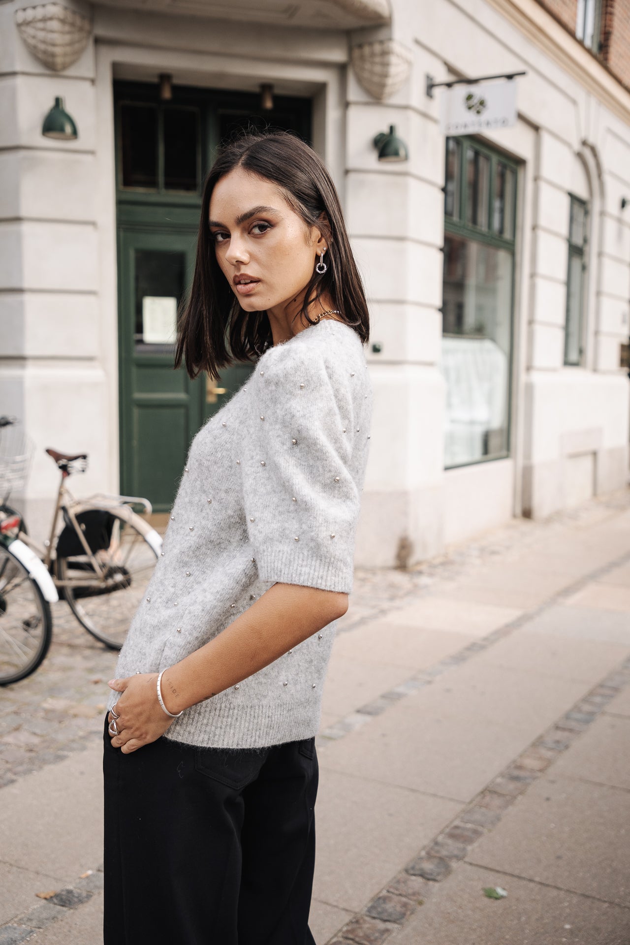 Pull manches ballon Femme Pearly grey | Freeman T. Porter