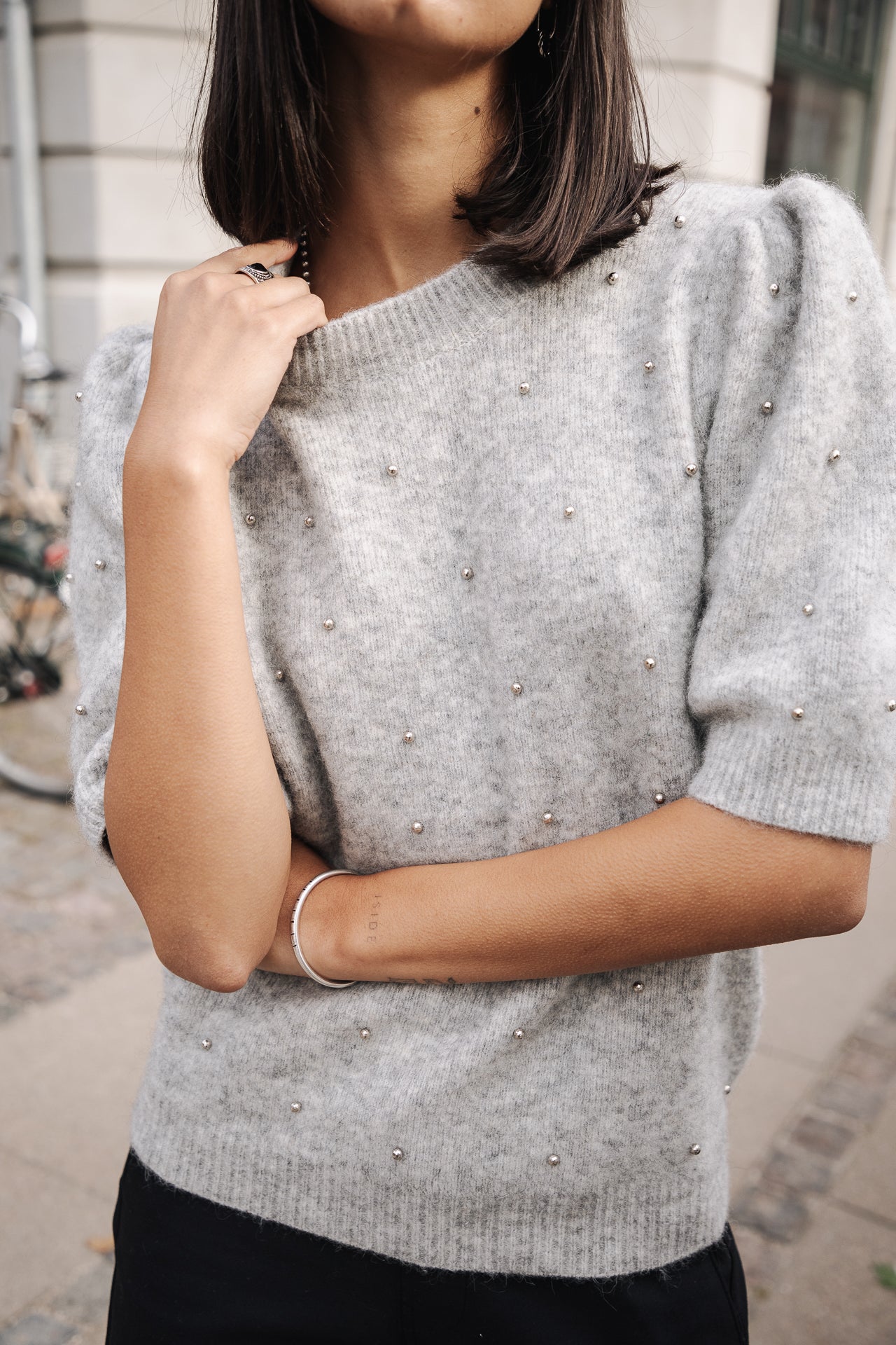 Pull manches ballon Femme Pearly grey | Freeman T. Porter