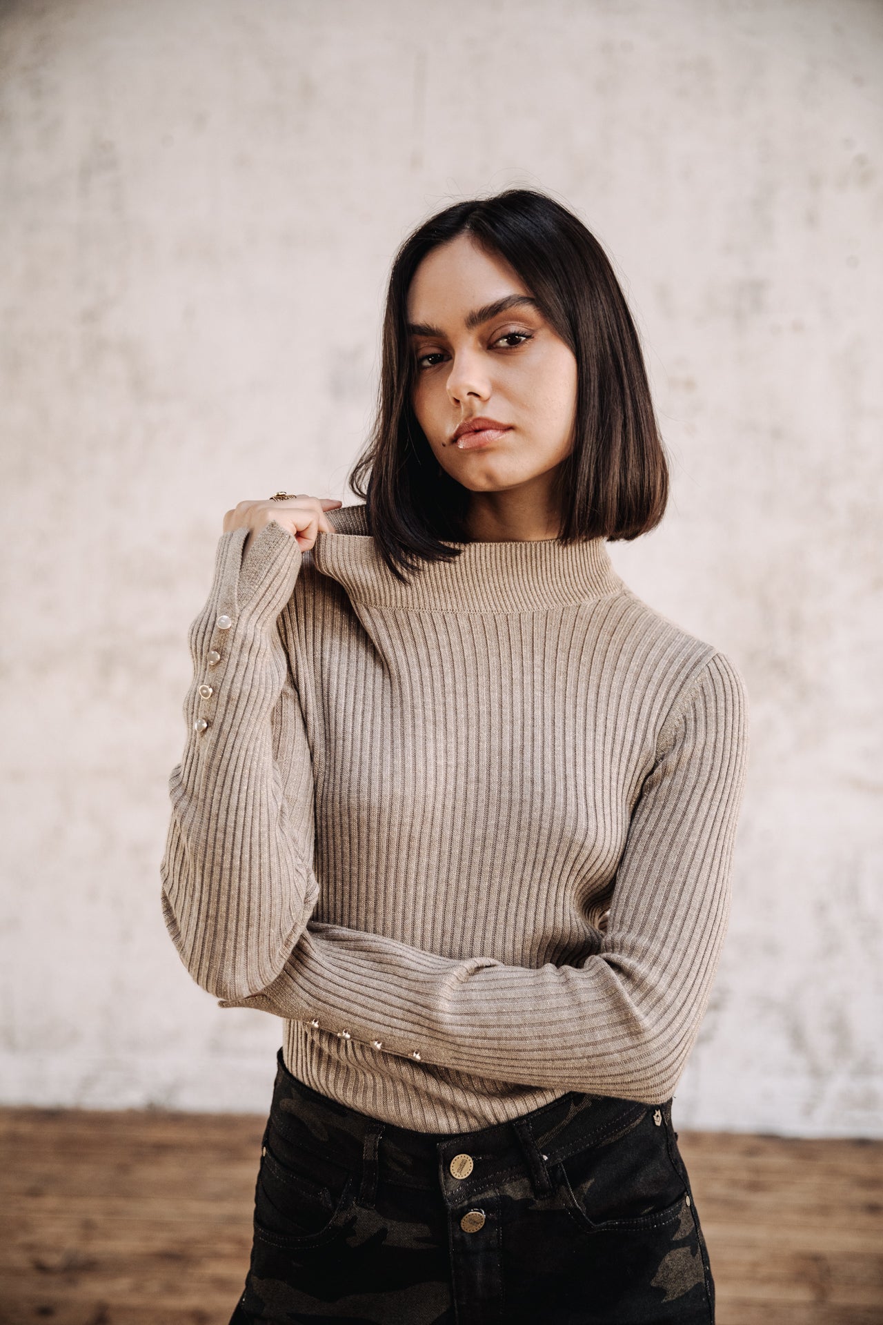Pull col montant Femme Pryma gold | Freeman T. Porter