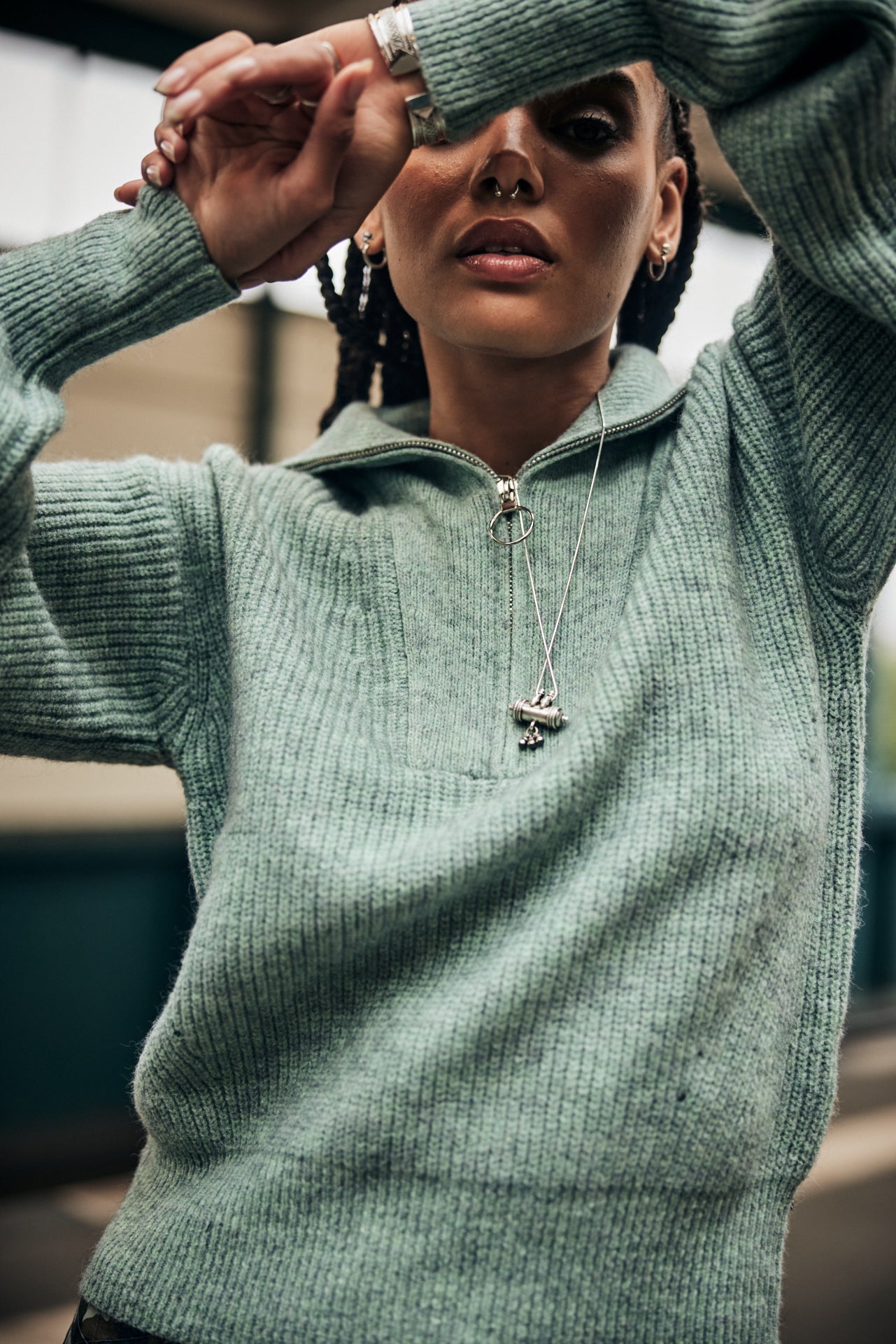 Pull col montant zipé Femme Polga Chine canton | Freeman T. Porter