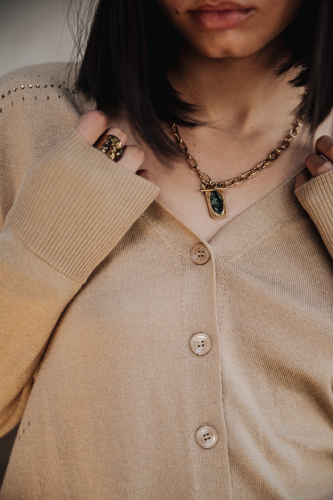 Cardigan Femme Gelly Icon beige | Freeman T. Porter
