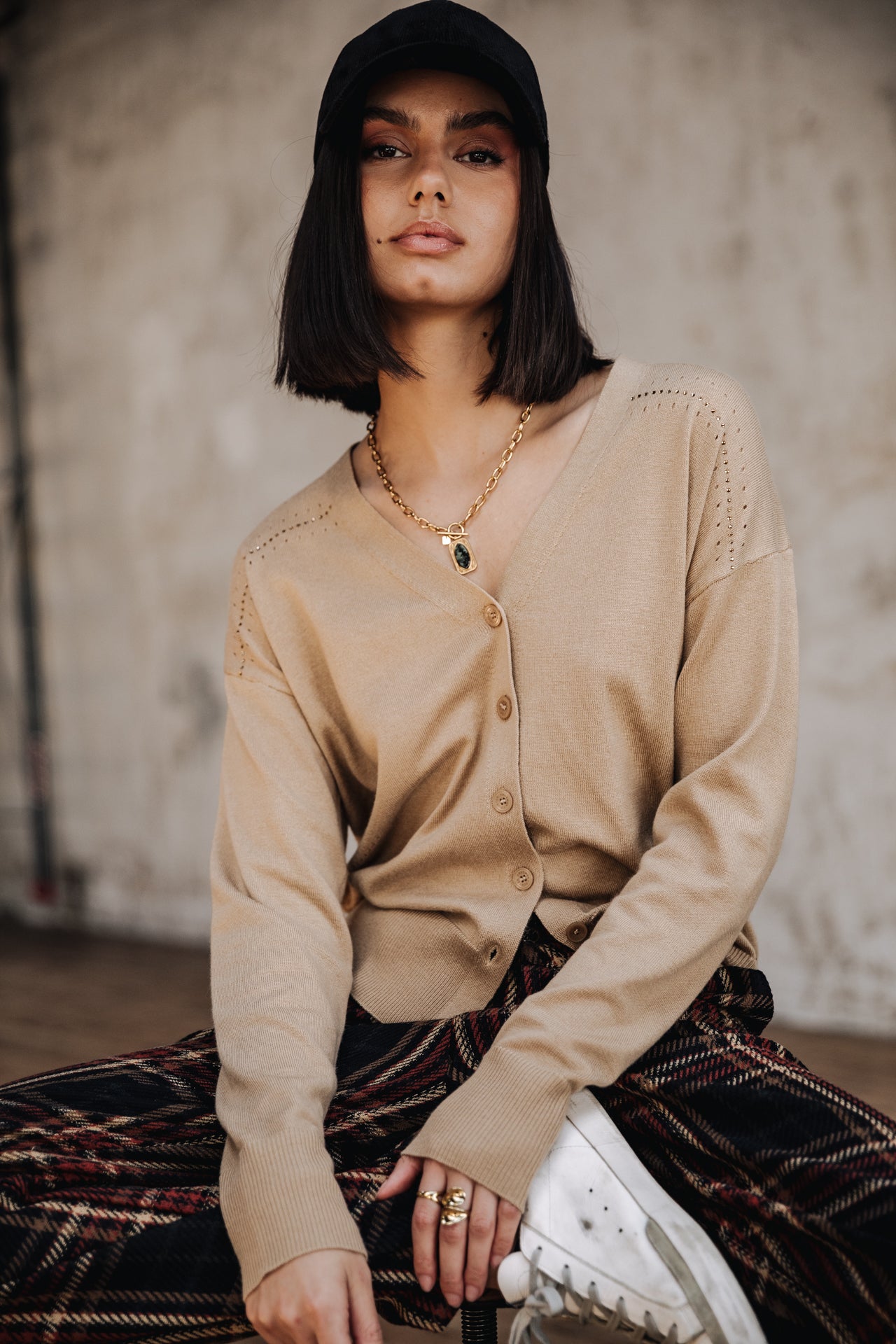 Cardigan Femme Gelly Icon beige | Freeman T. Porter