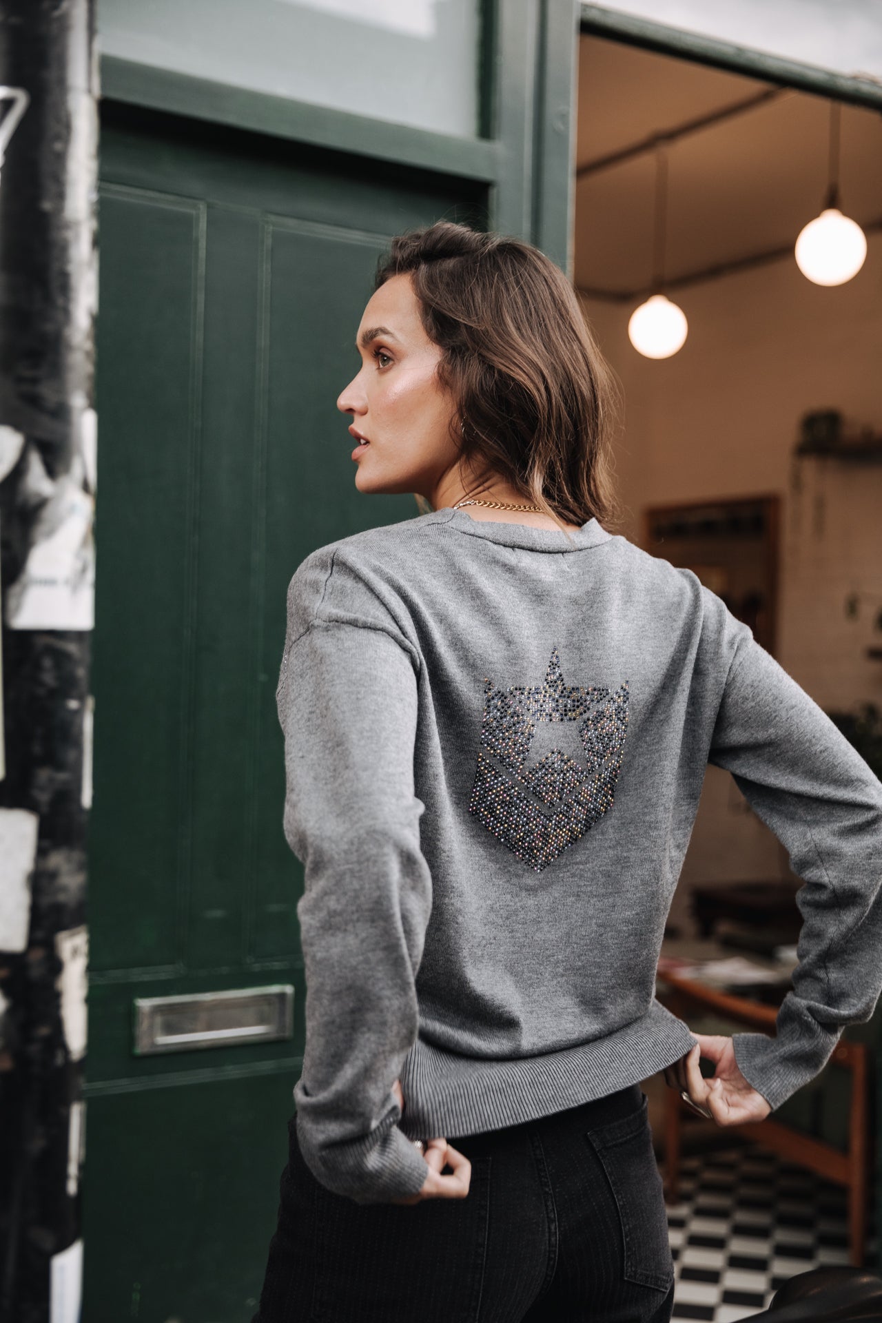 Cardigan Femme Gelly Icon medium grey melange | Freeman T. Porter