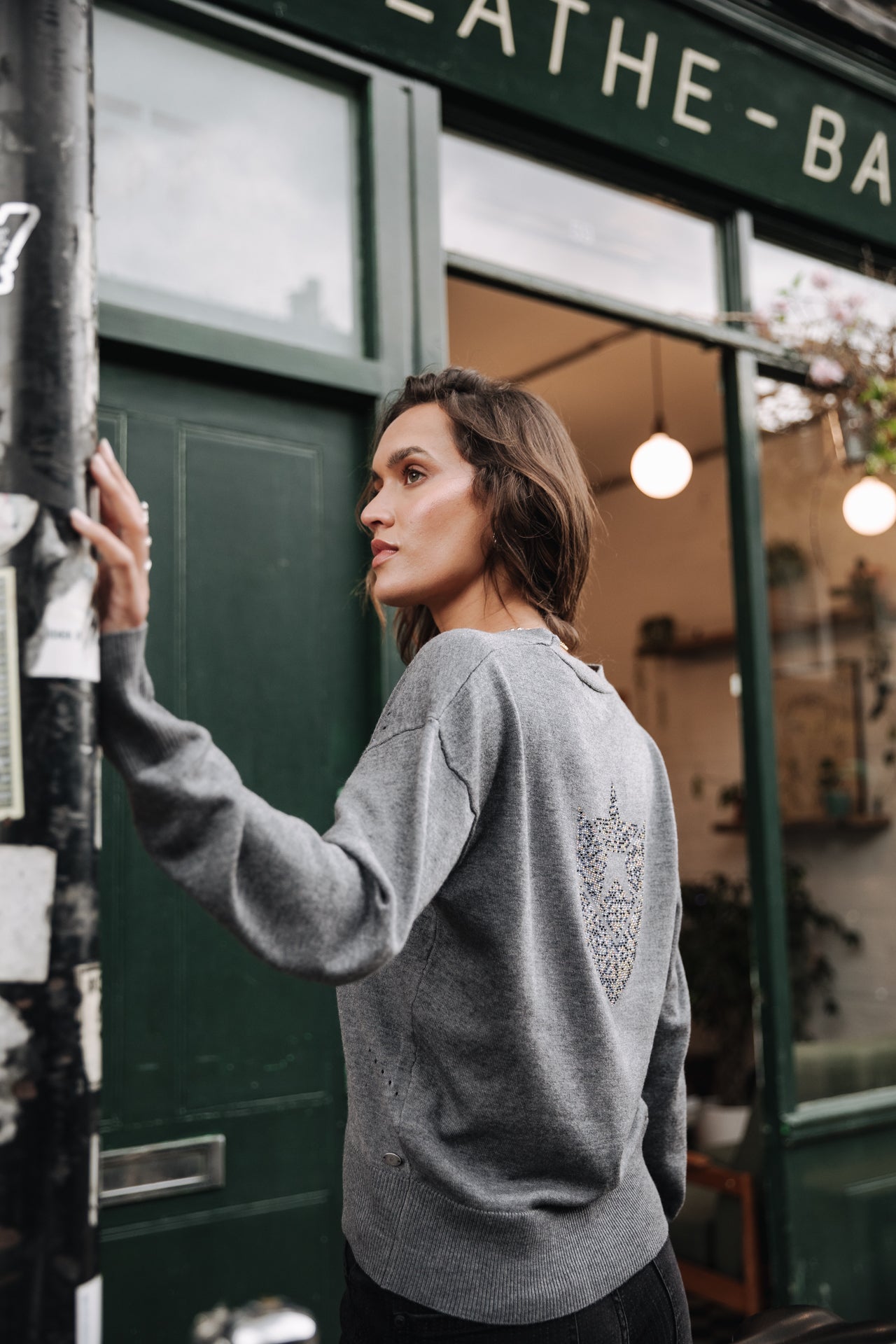 Cardigan Femme Gelly Icon medium grey melange | Freeman T. Porter