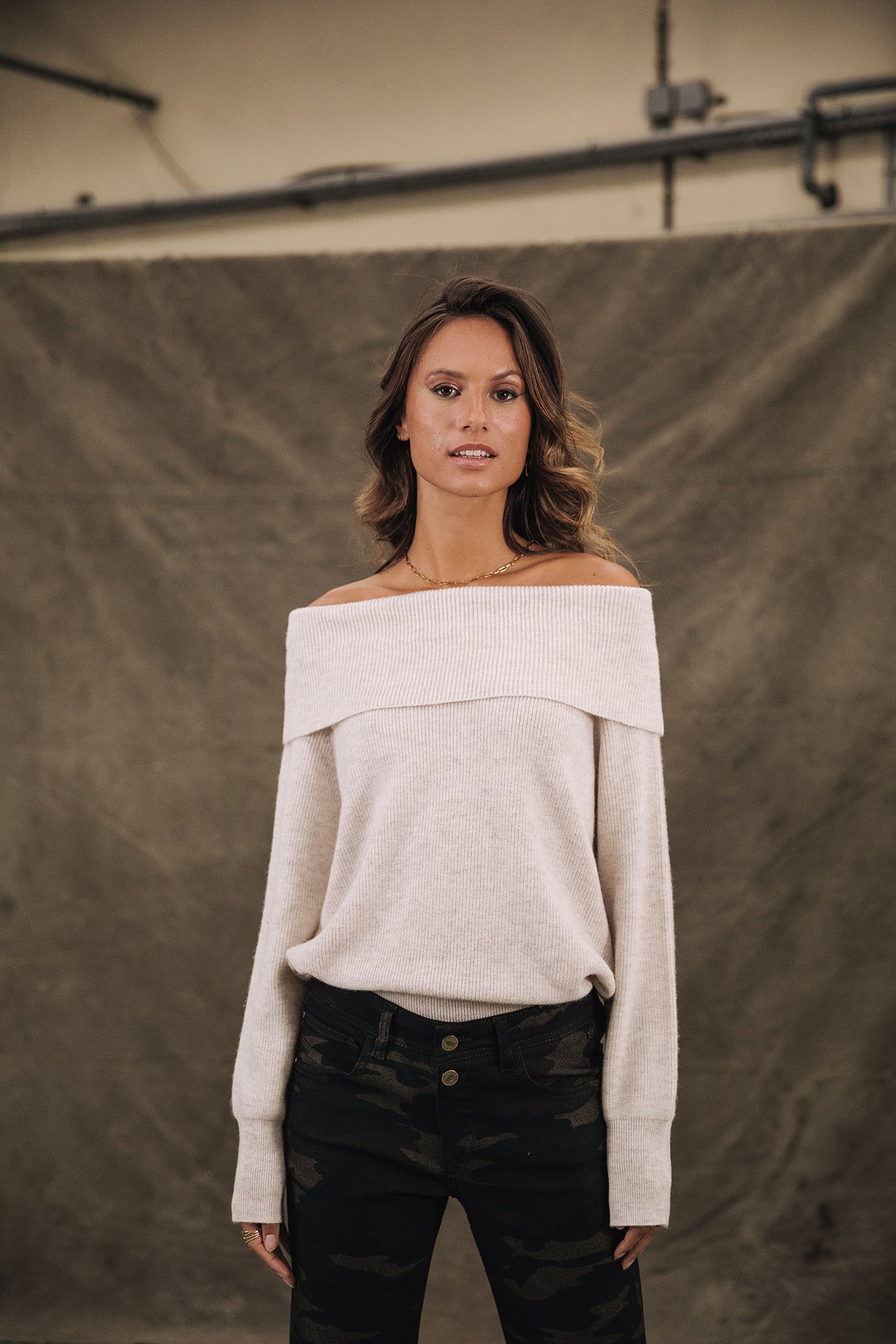 Pull manches longues Femme Polina white sand | Freeman T. Porter