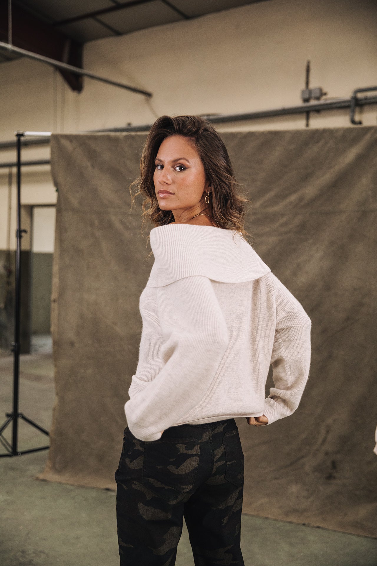 Pull manches longues Femme Polina white sand | Freeman T. Porter
