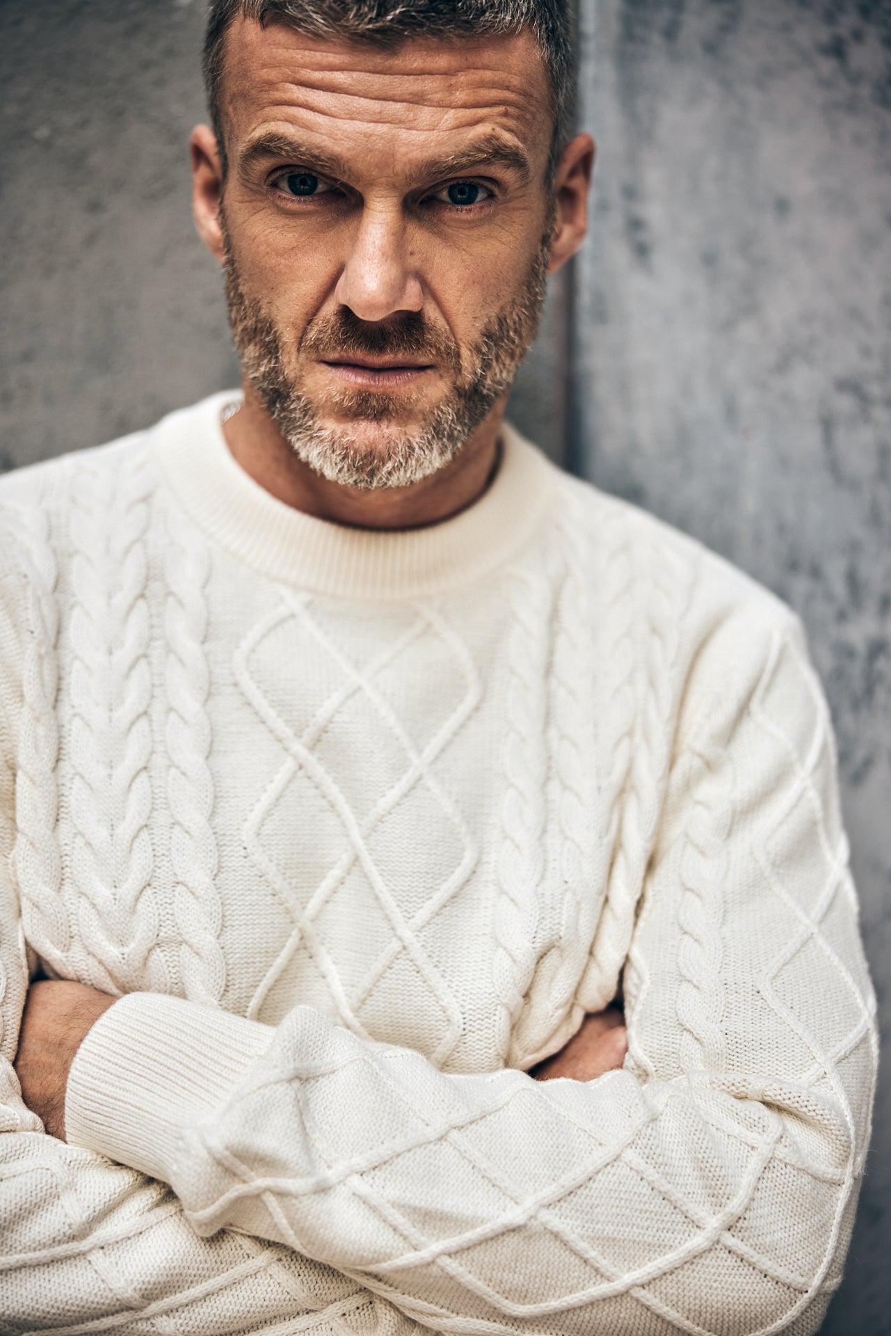 Pull col rond Men Karl Falun egret | Freeman T. Porter