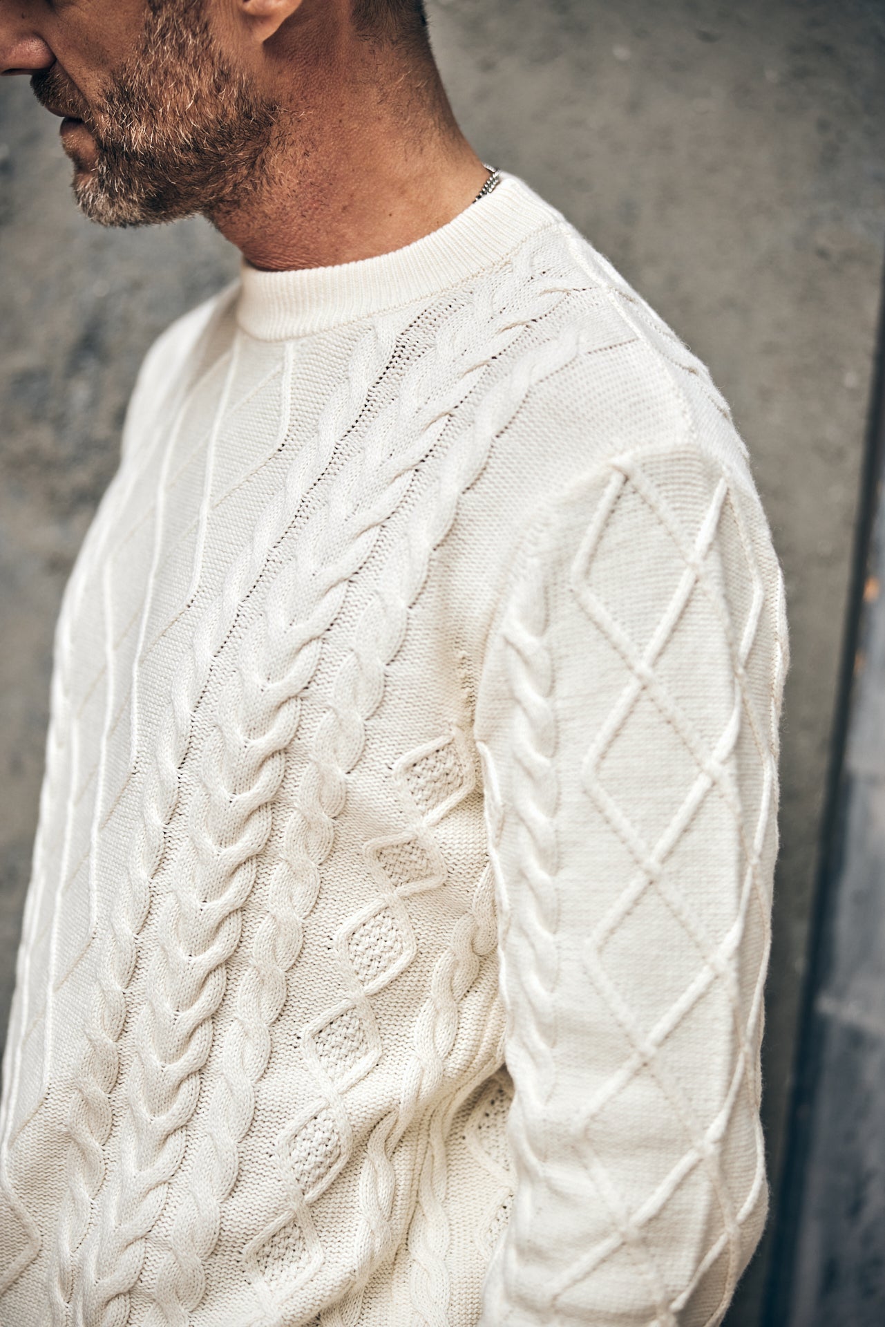 Pull col rond Men Karl Falun egret | Freeman T. Porter