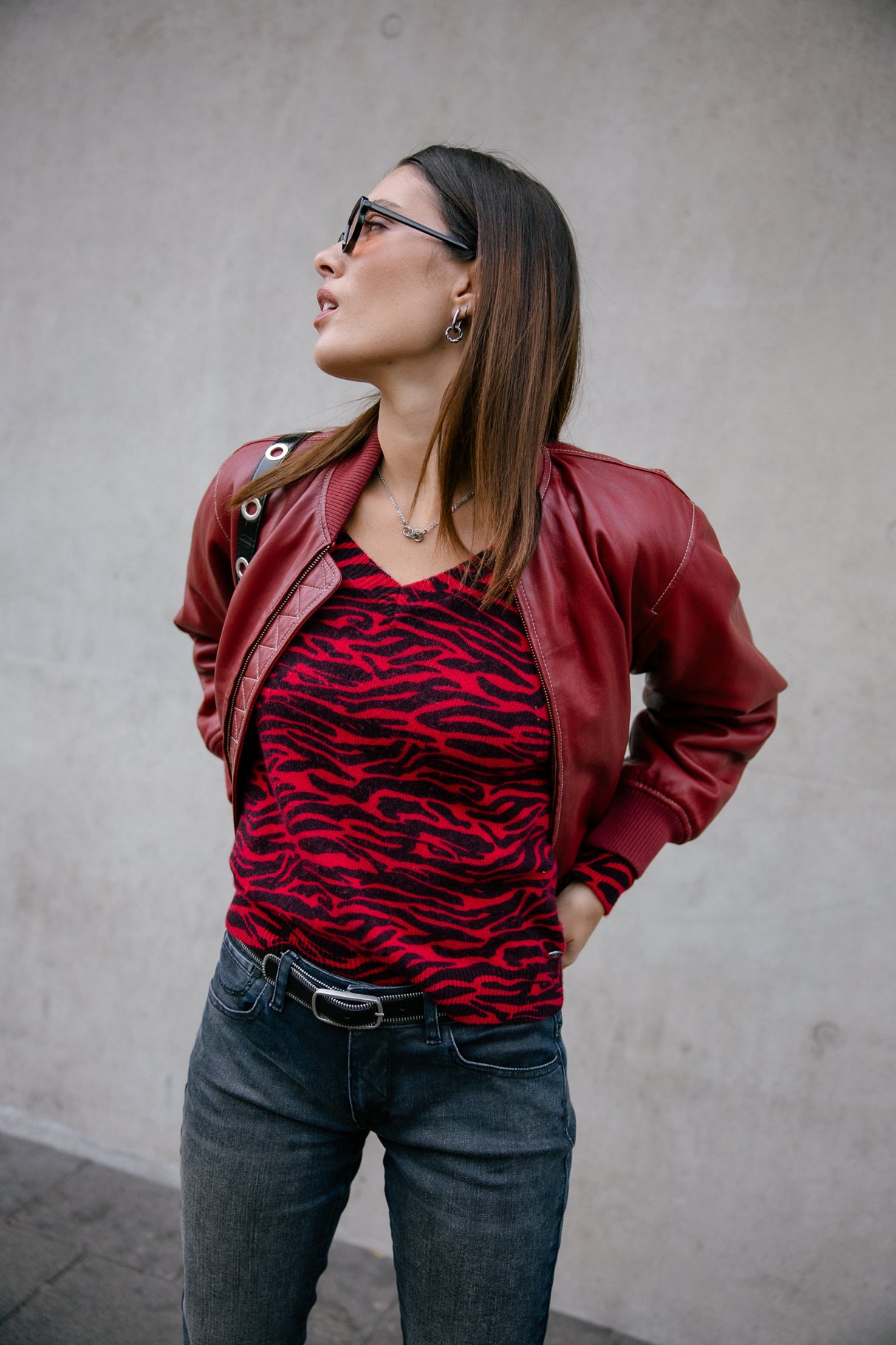 Pull imprimé zebré Frau Parina Zebra crimson | Freeman T. Porter