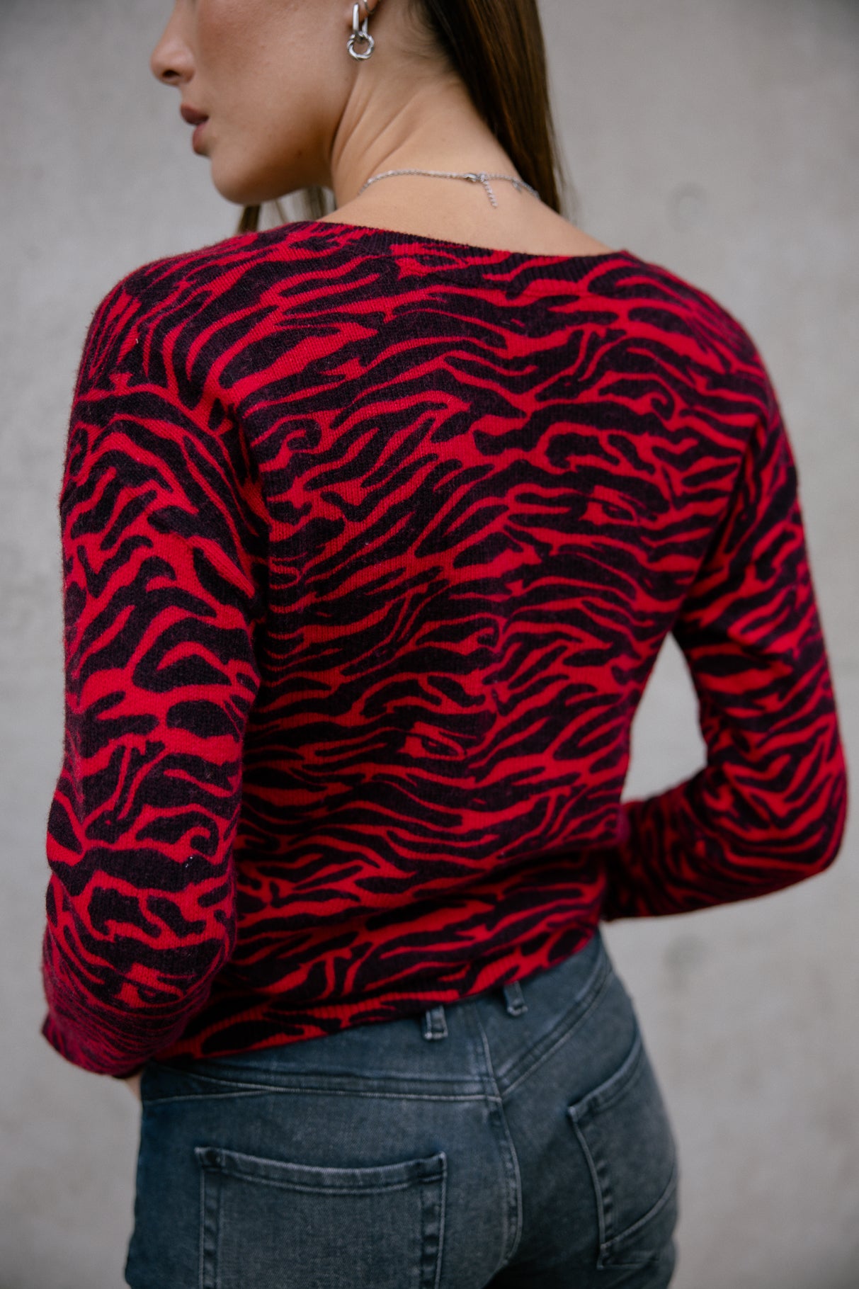 Pull imprimé zebré Frau Parina Zebra crimson | Freeman T. Porter