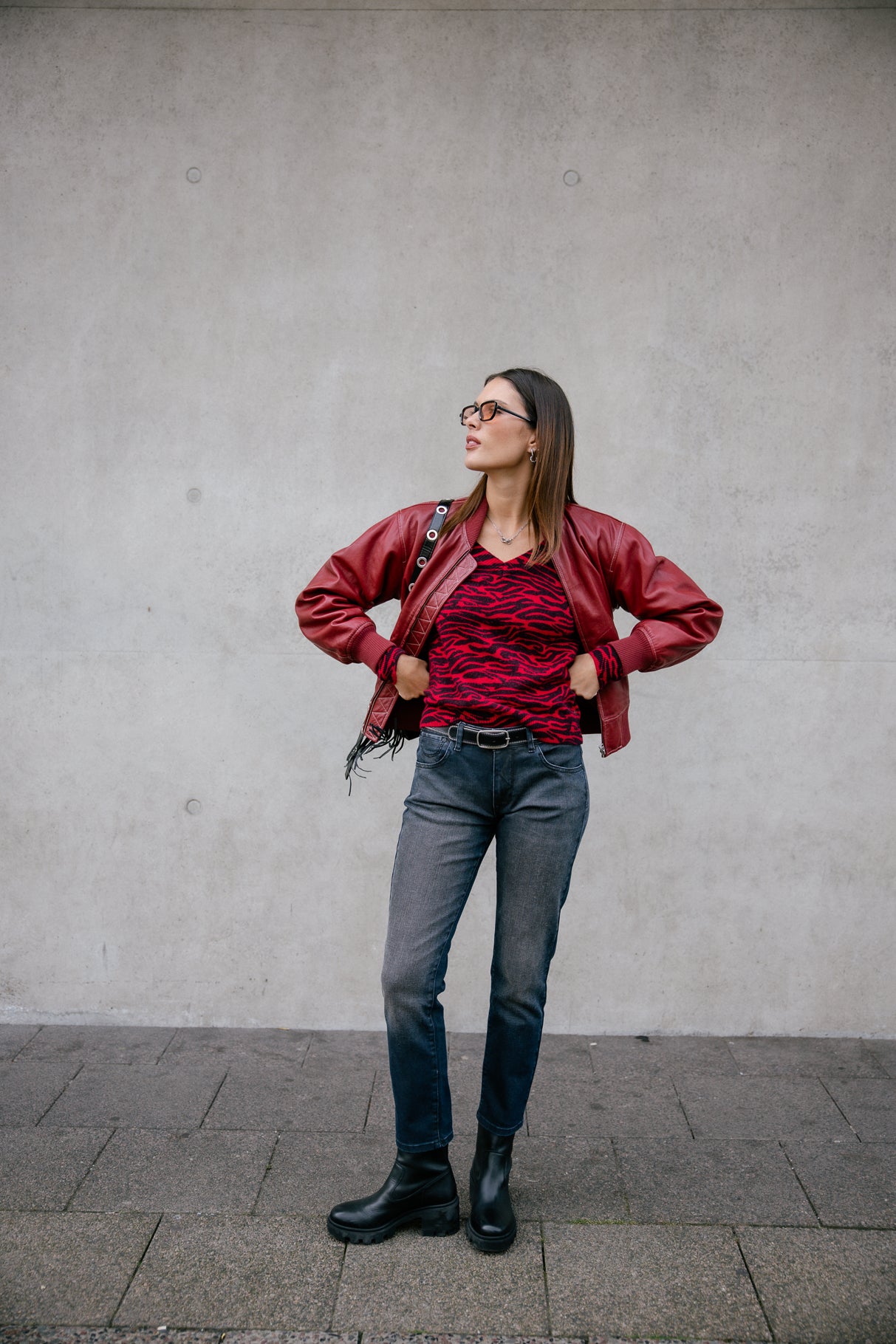 Pull imprimé zebré Frau Parina Zebra crimson | Freeman T. Porter