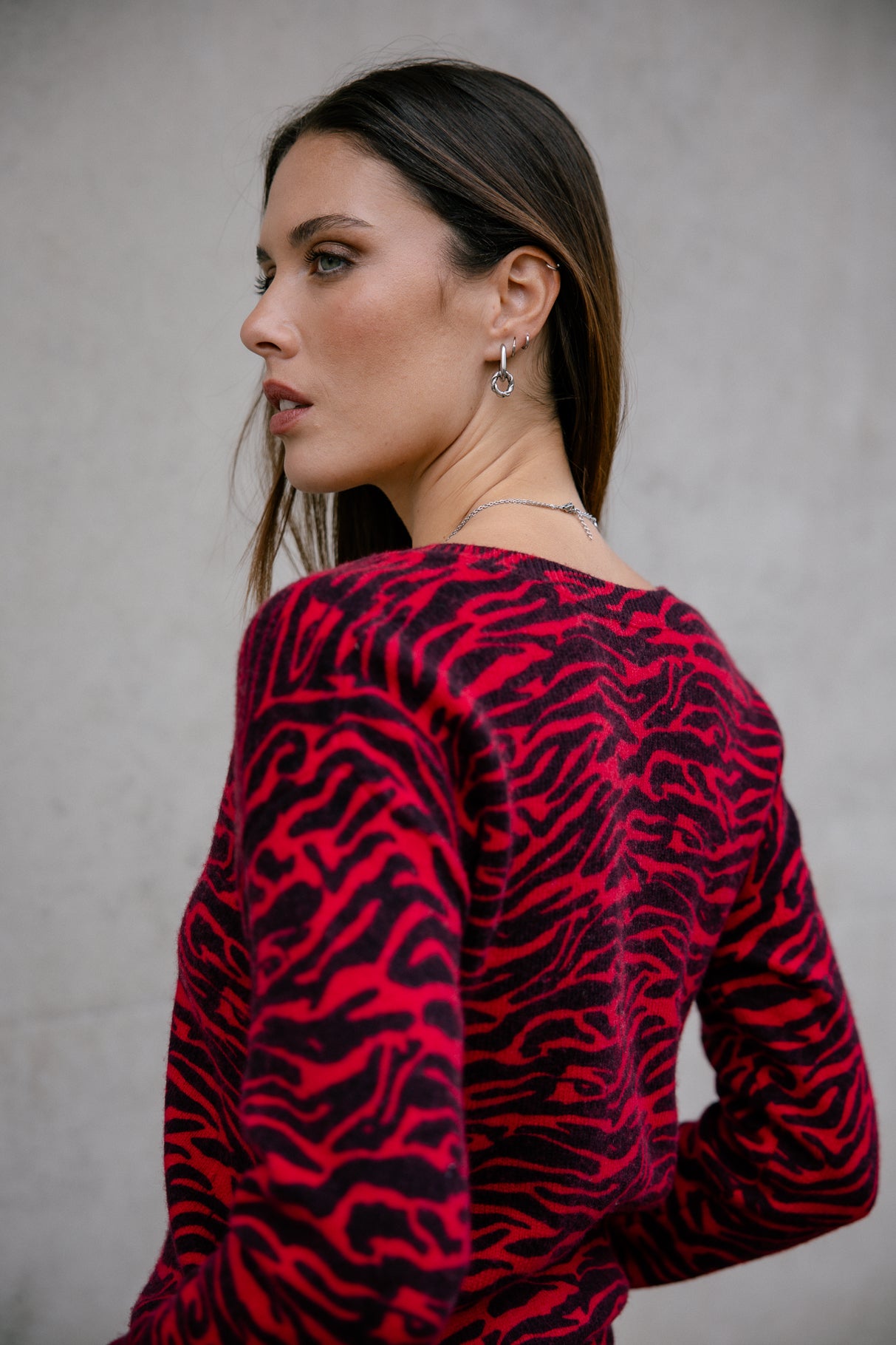 Pull imprimé zebré Frau Parina Zebra crimson | Freeman T. Porter