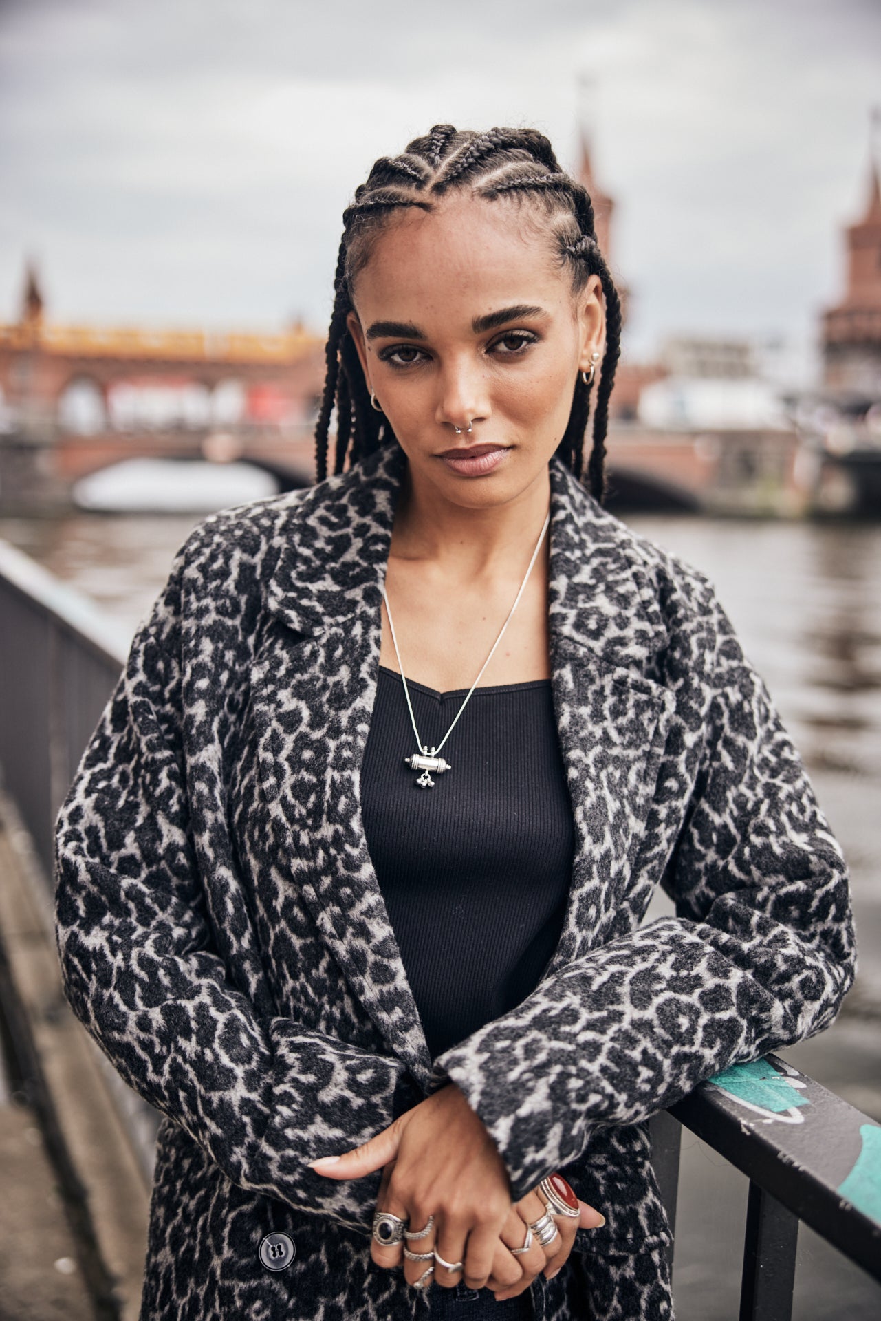 Manteau en drap de laine Femme Matiss Leo black | Freeman T. Porter
