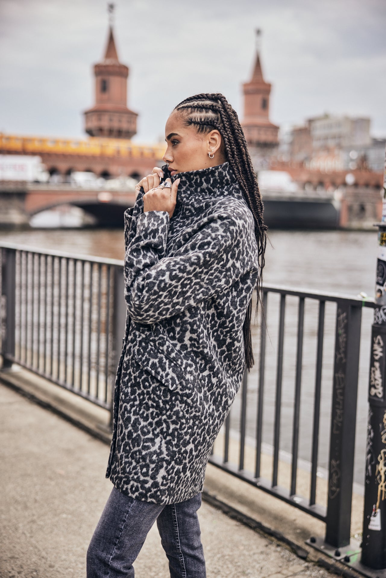 Manteau en drap de laine Femme Matiss Leo black | Freeman T. Porter