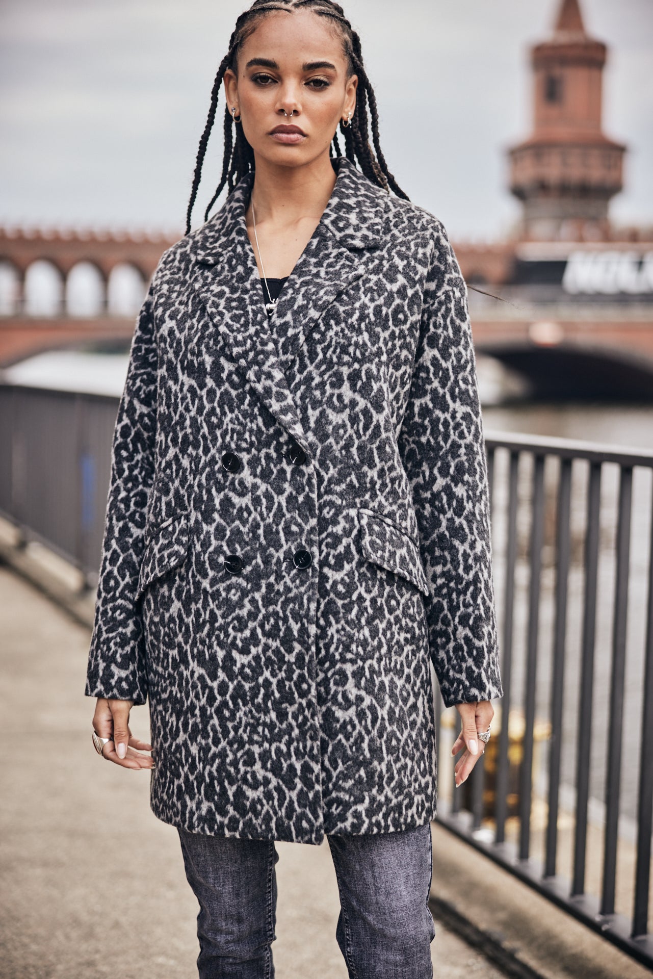 Manteau en drap de laine Femme Matiss Leo black | Freeman T. Porter