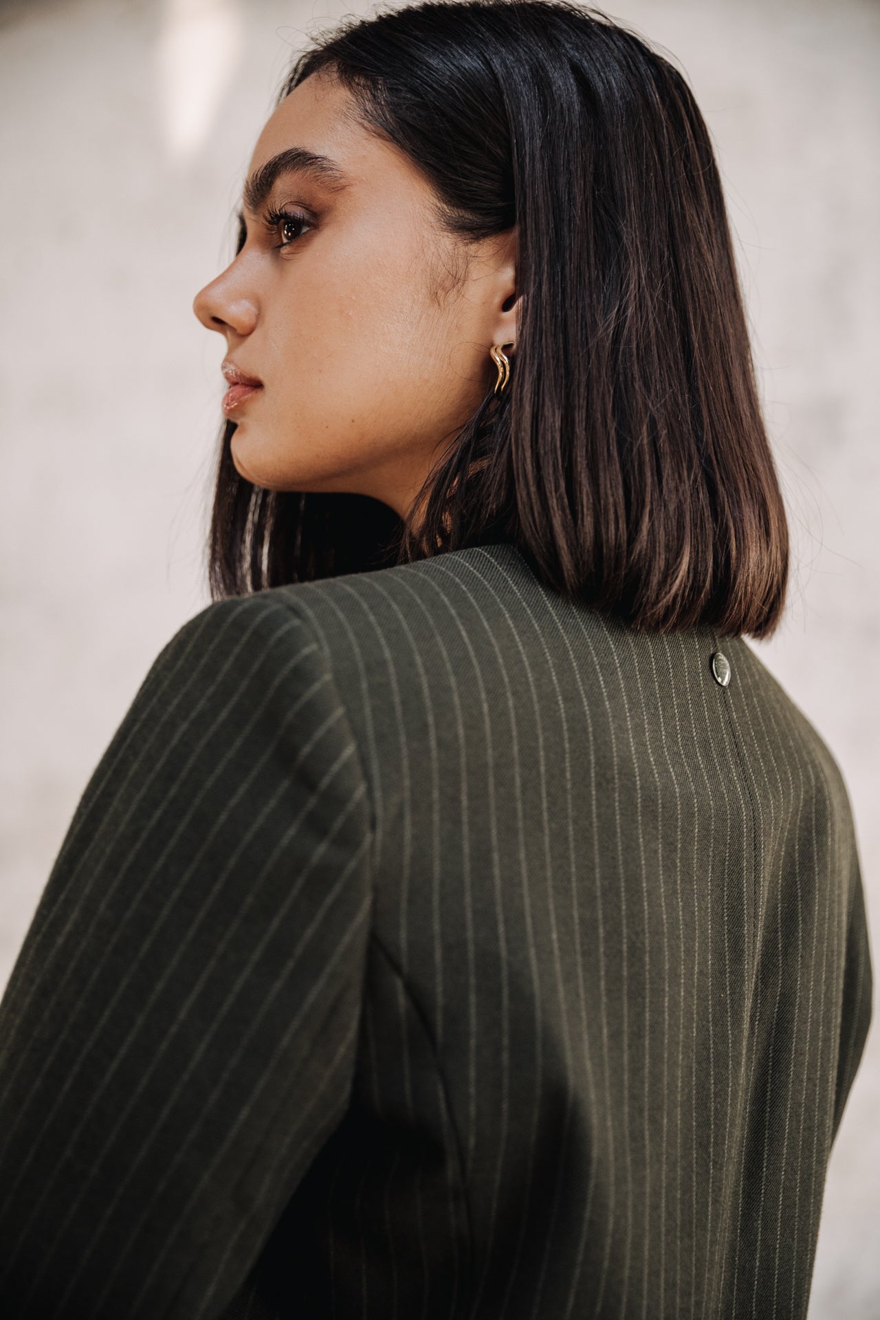 Blazer court Femme Océane Buren Khaki forest night | Freeman T. Porter