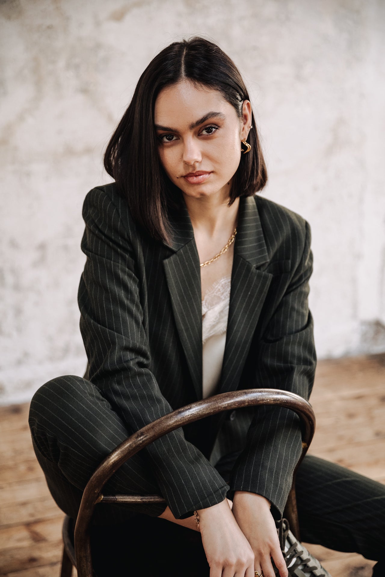 Blazer court Femme Océane Buren Khaki forest night | Freeman T. Porter