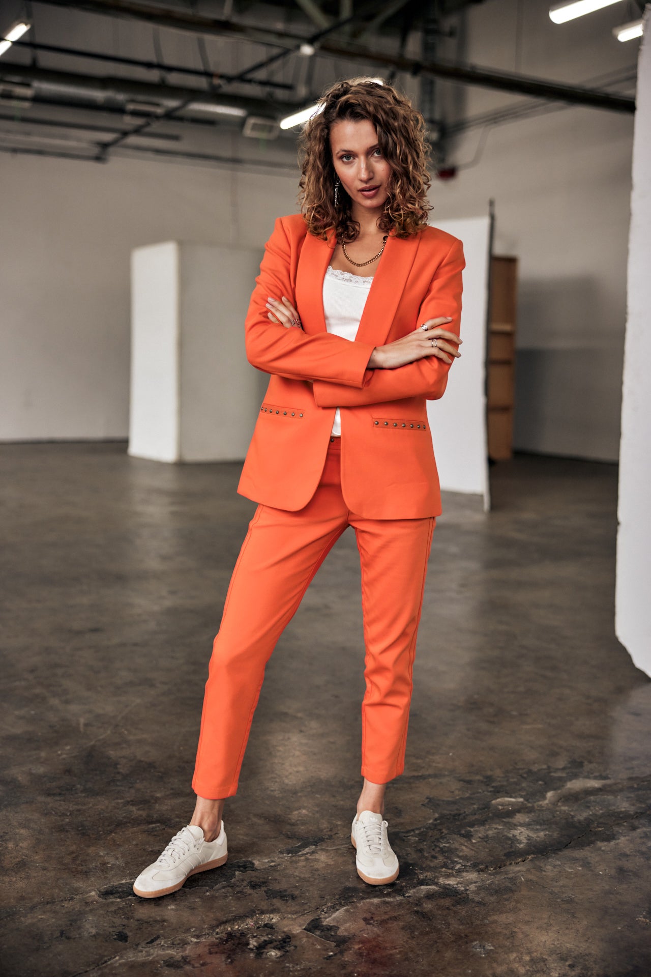 Blazer cintré Femme Stessy Polyneo tangerine tango | Freeman T. Porter