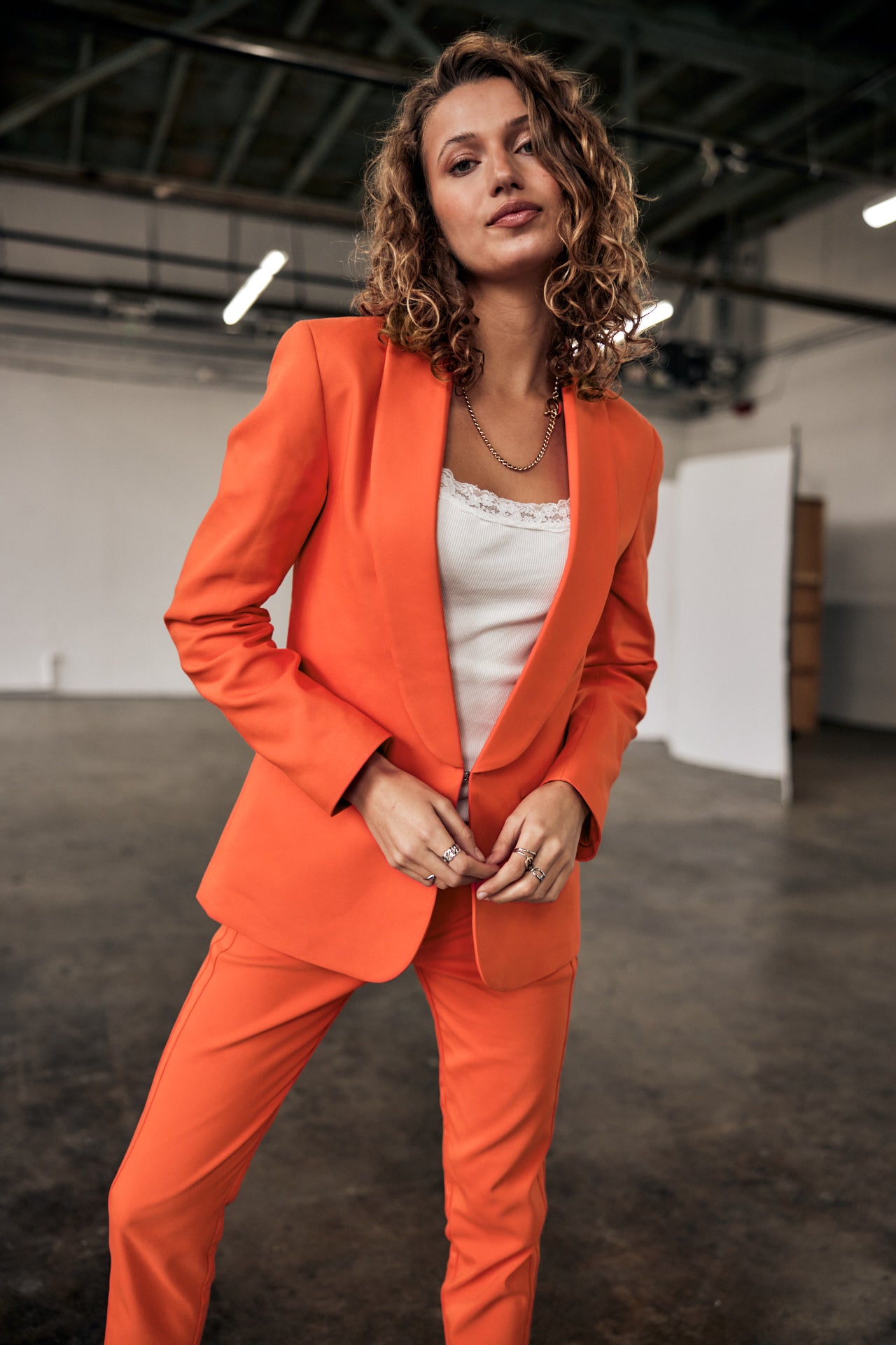 Blazer cintré Femme Stessy Polyneo tangerine tango | Freeman T. Porter