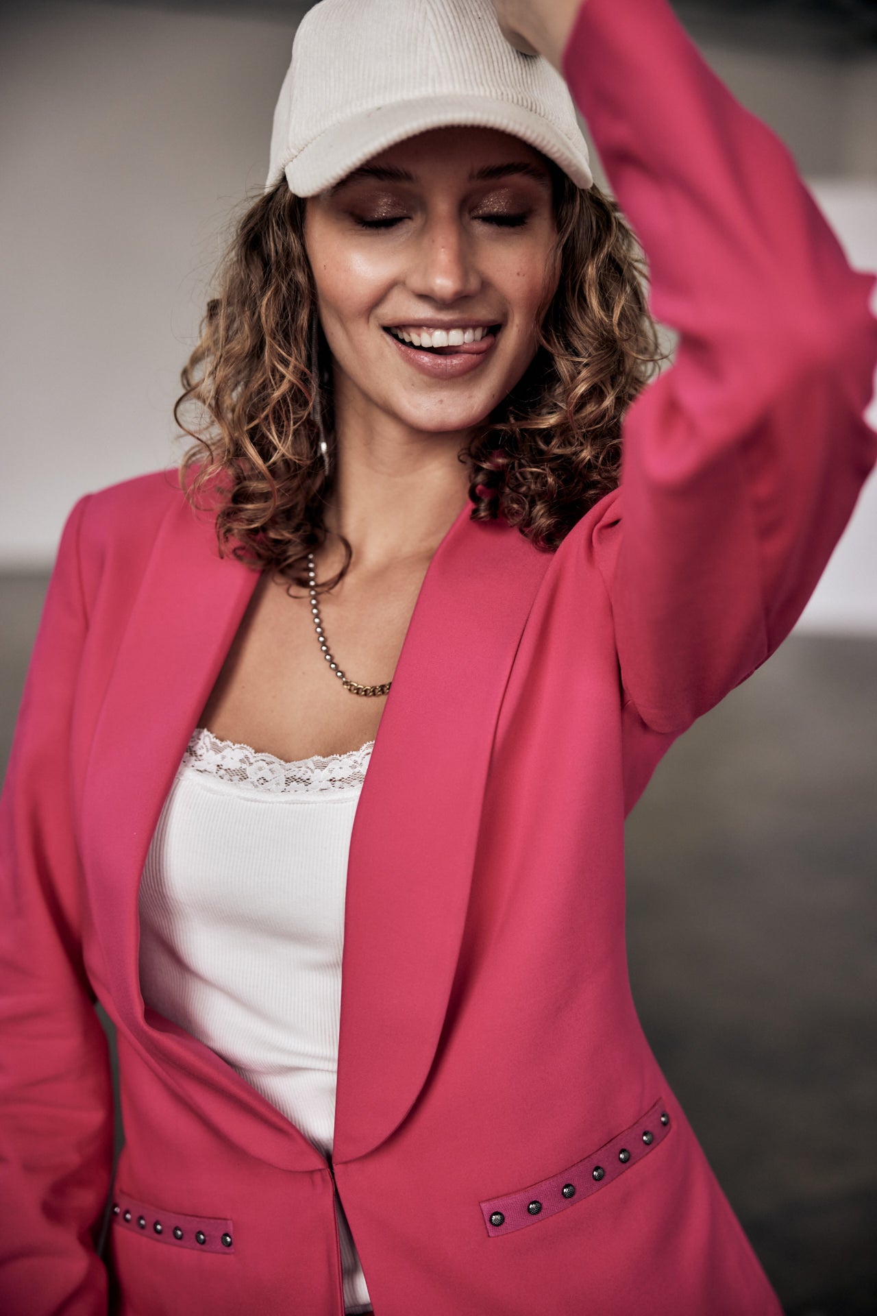 Blazer cintré Femme Stessy Polyneo raspberry sorbet | Freeman T. Porter