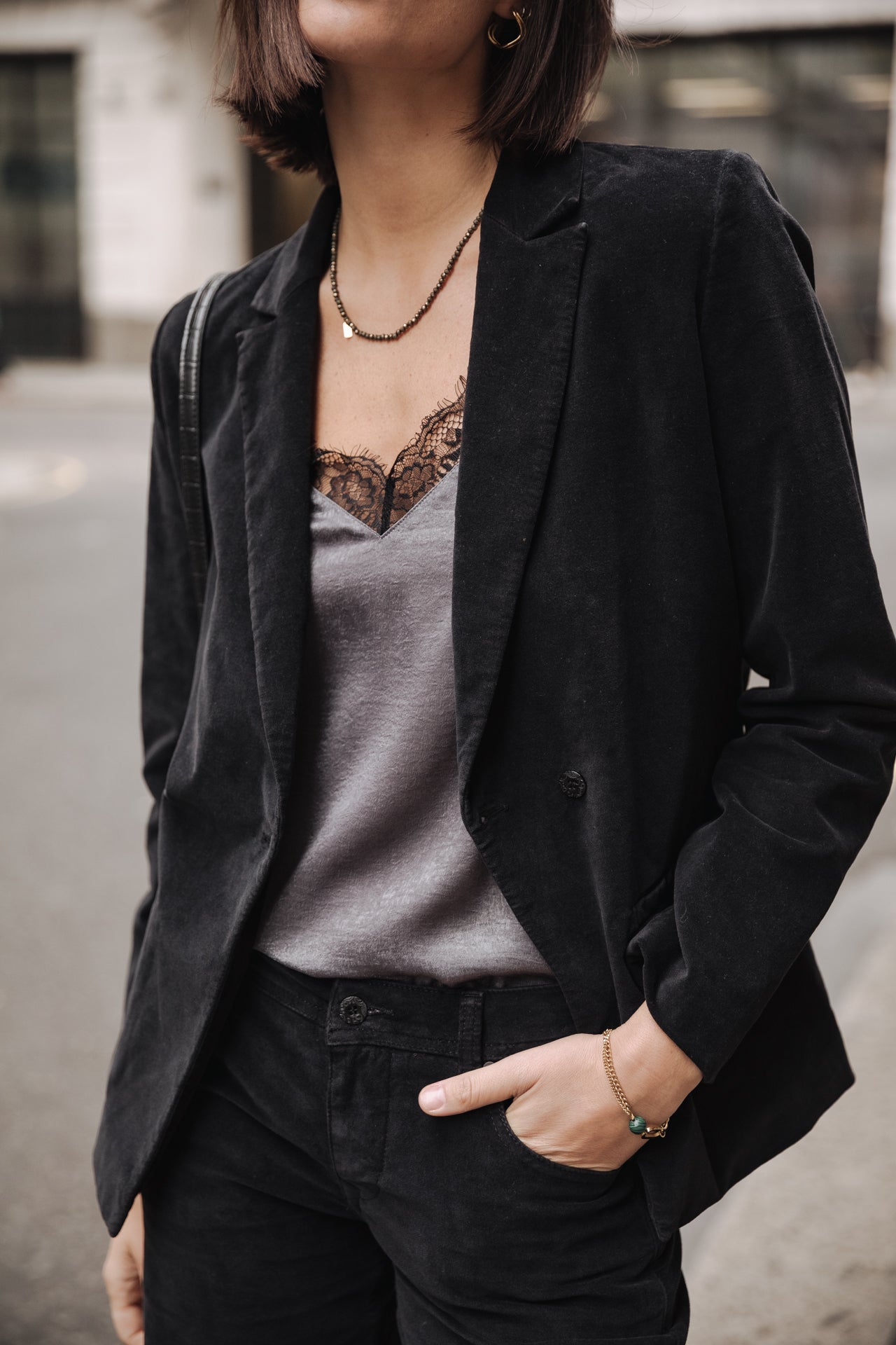 Blazer large Femme Bernie Velvet black | Freeman T. Porter
