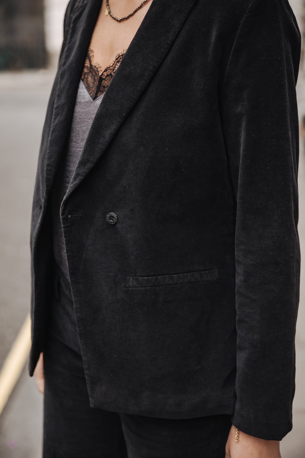 Blazer large Femme Bernie Velvet black | Freeman T. Porter
