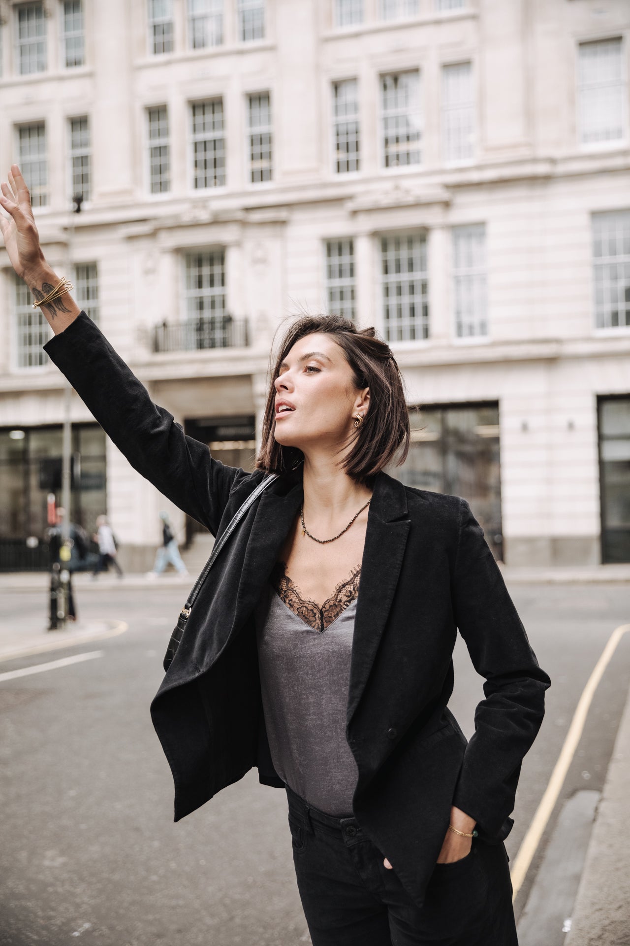 Blazer large Femme Bernie Velvet black | Freeman T. Porter