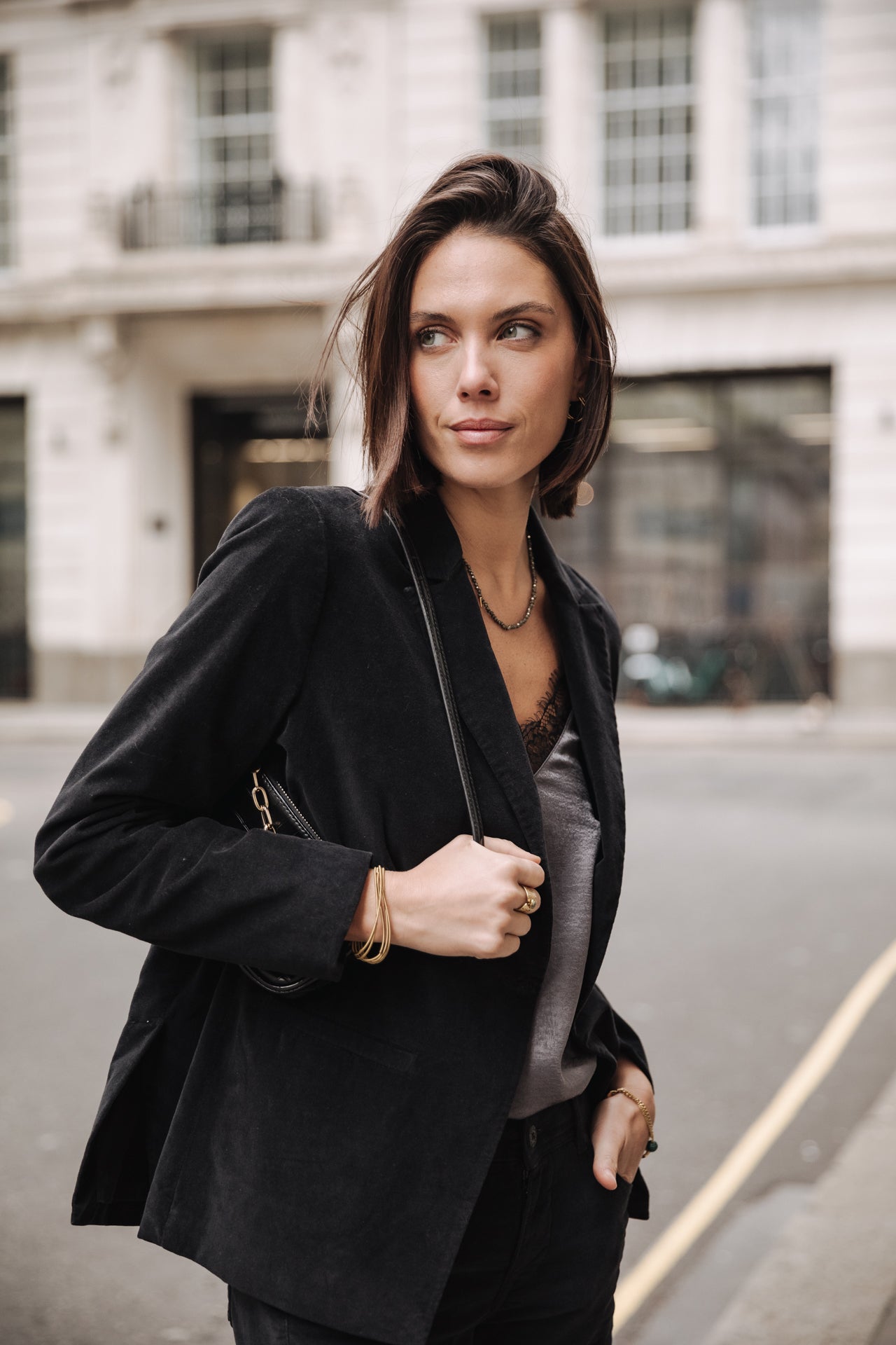 Blazer large Femme Bernie Velvet black | Freeman T. Porter