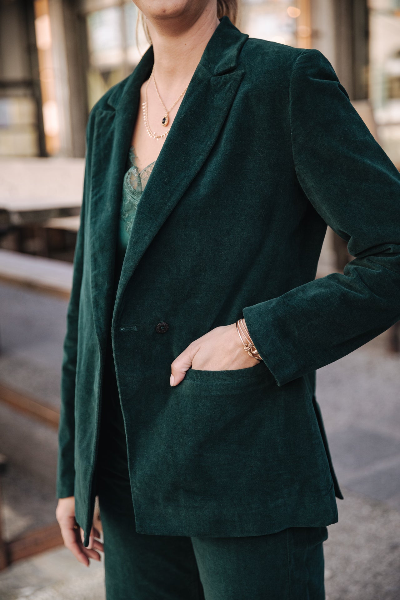 Blazer large Femme Bernie Velvet ponderosa pine | Freeman T. Porter