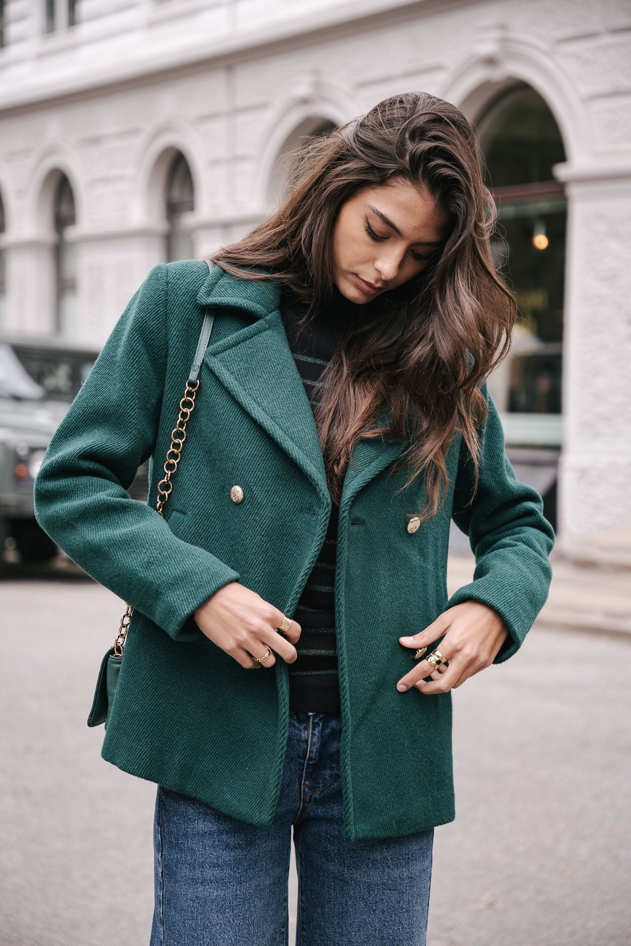 Caban Femme Veda Plain dark green | Freeman T. Porter
