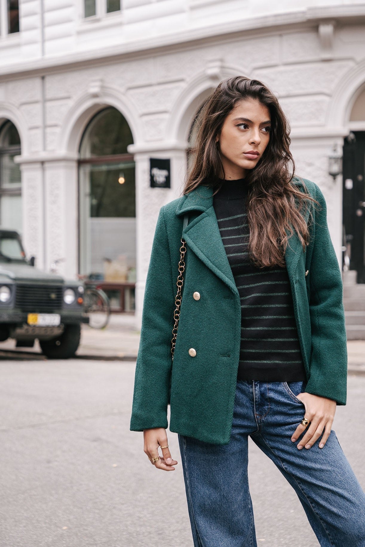 Caban Femme Veda Plain dark green | Freeman T. Porter