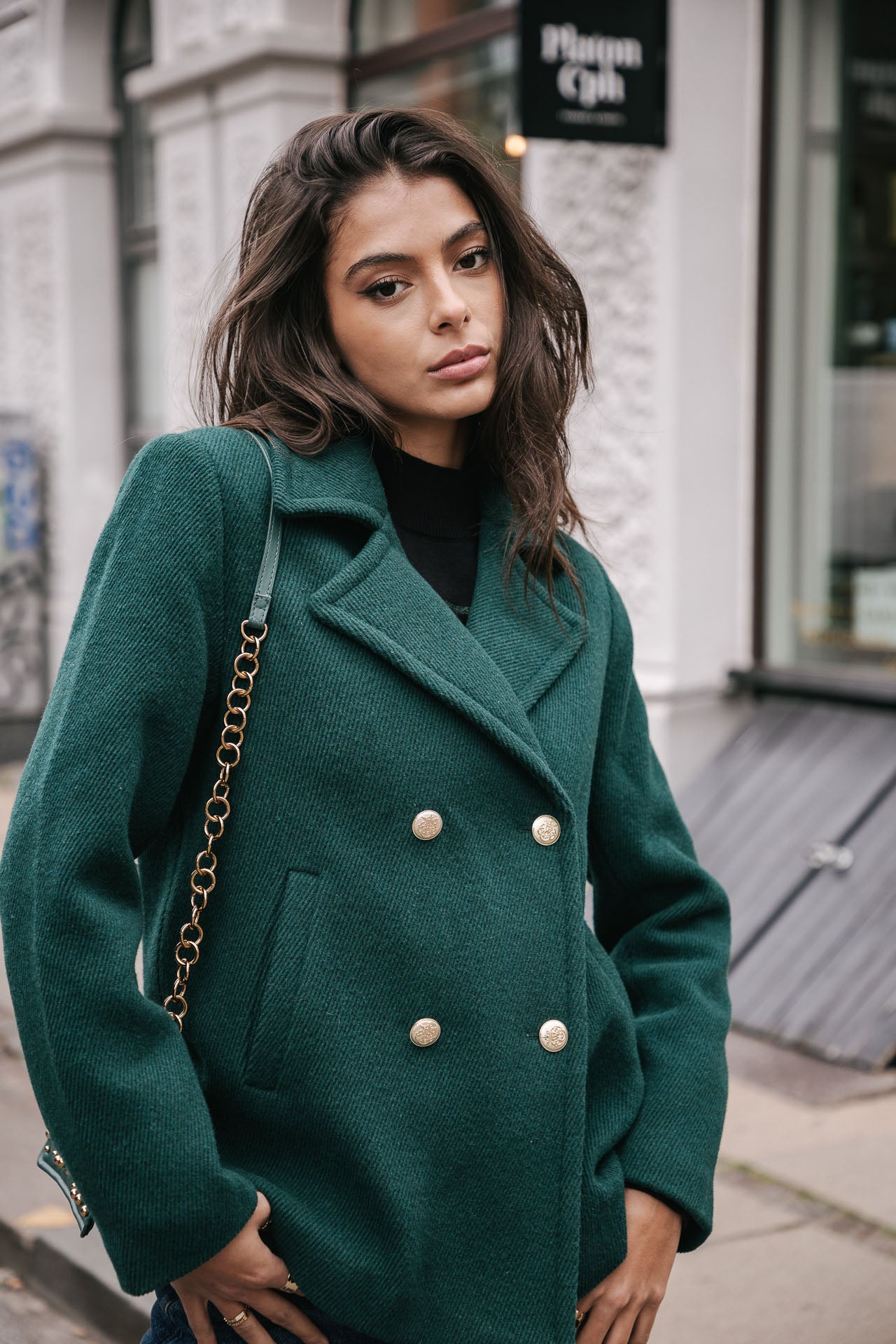 Caban Femme Veda Plain dark green | Freeman T. Porter