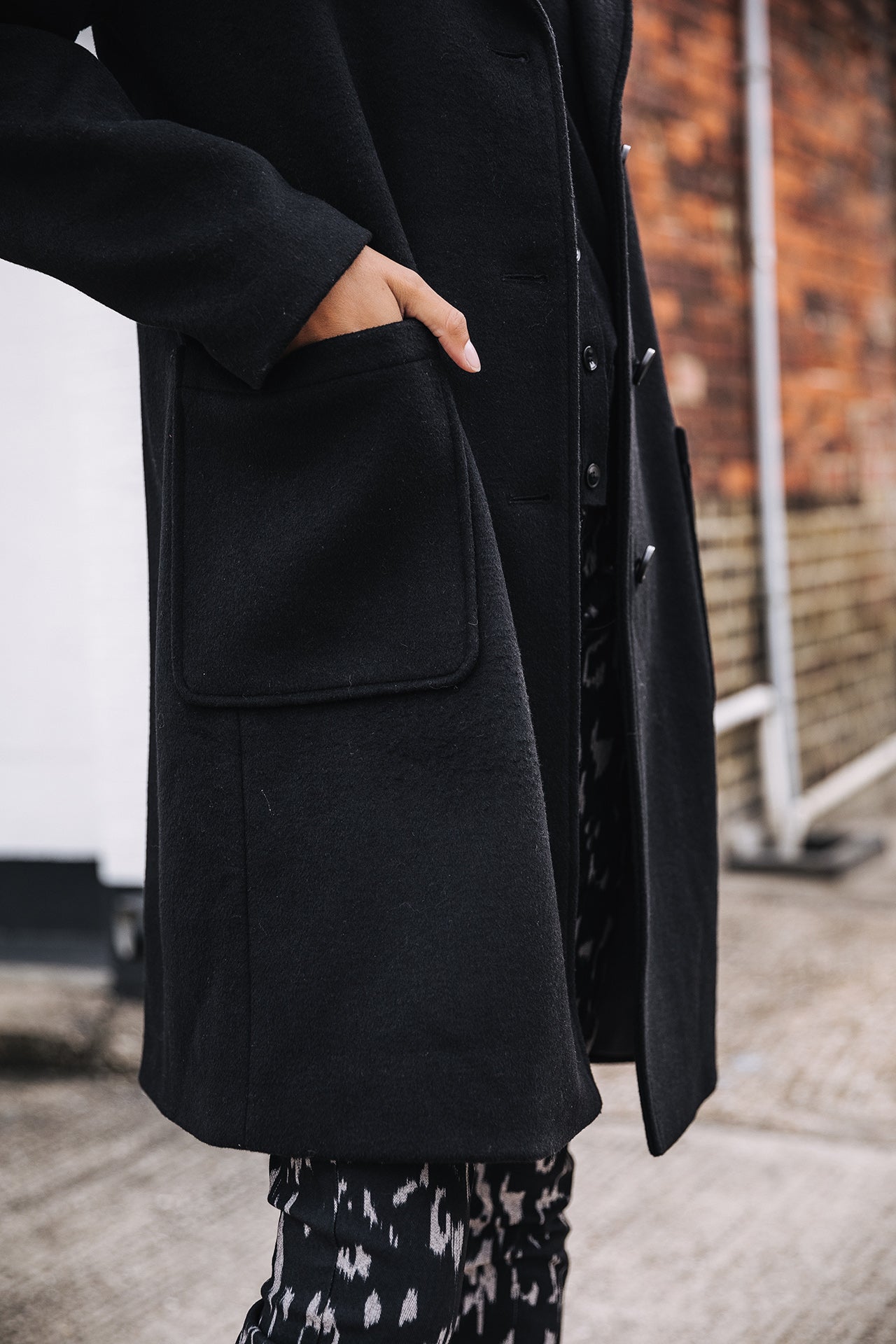 Manteau en drap de laine Femme Mabella Plain Color black | Freeman T. Porter