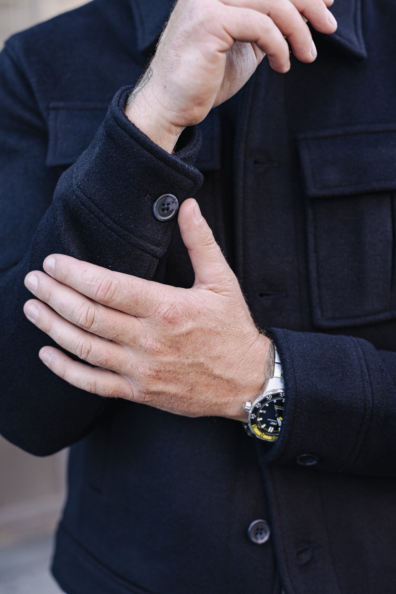 Veste en drap de laine Men Izak Cosy total eclipse | Freeman T. Porter