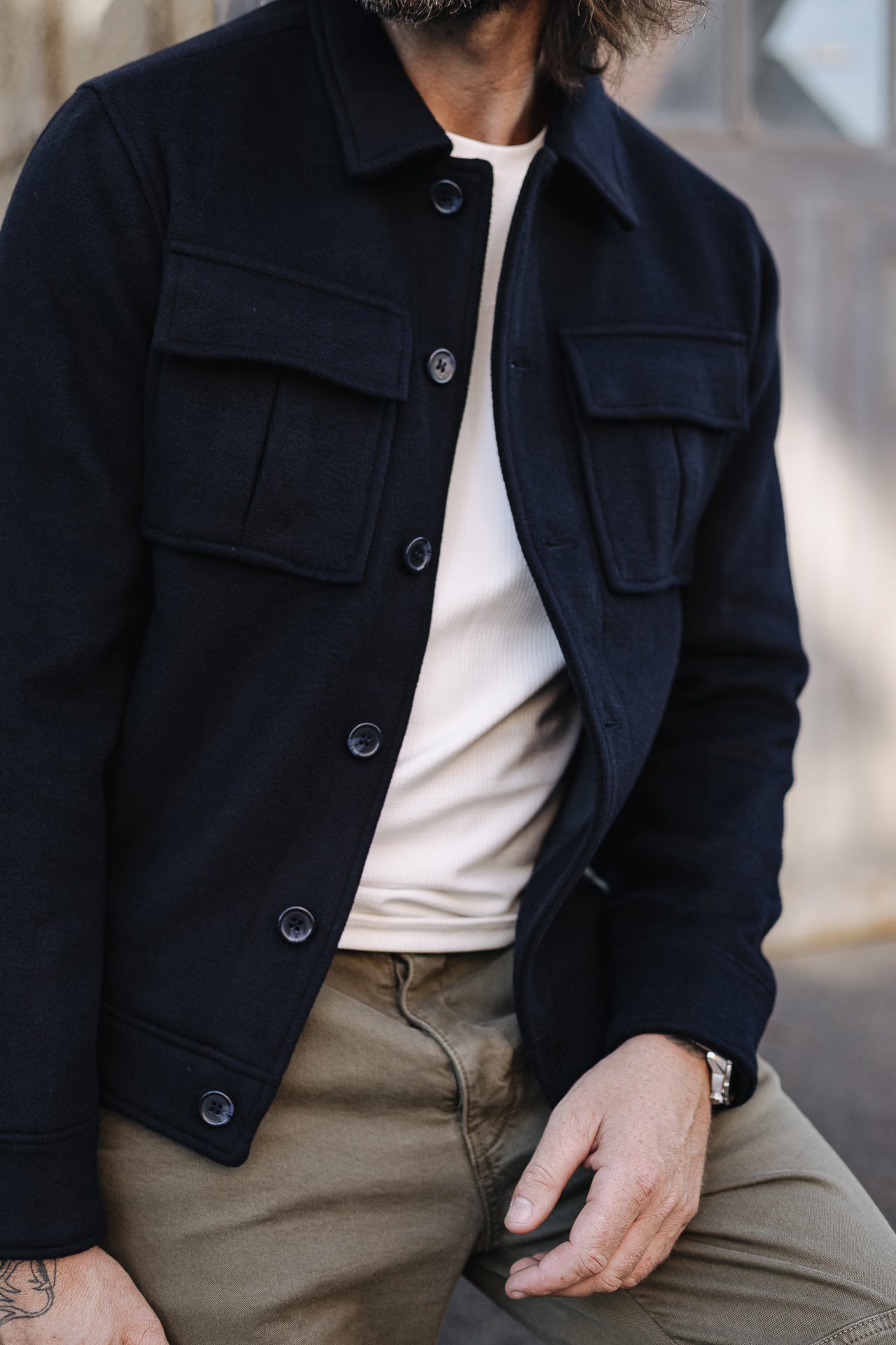 Veste en drap de laine Men Izak Cosy total eclipse | Freeman T. Porter