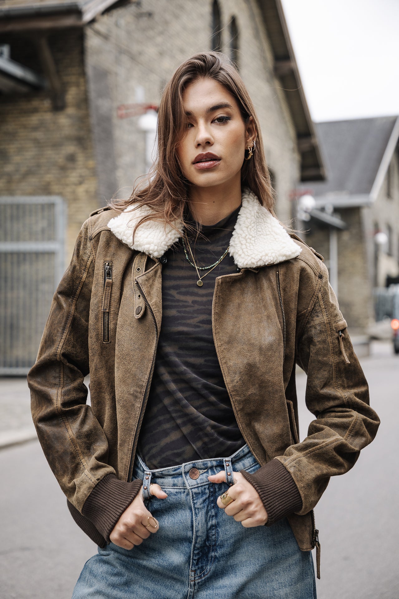Veste en cuir Mujer Siana Used Leather capers | Freeman T. Porter
