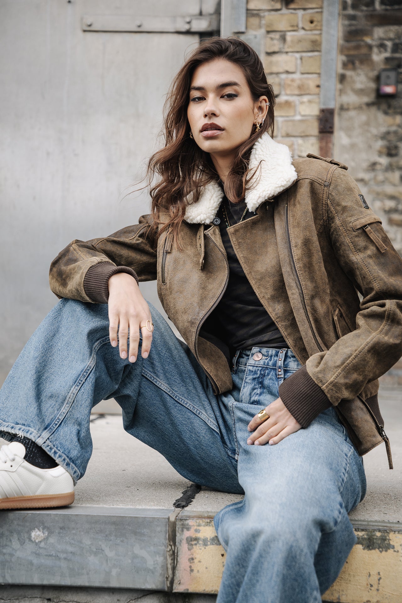 Veste en cuir Femme Siana Used Leather capers | Freeman T. Porter
