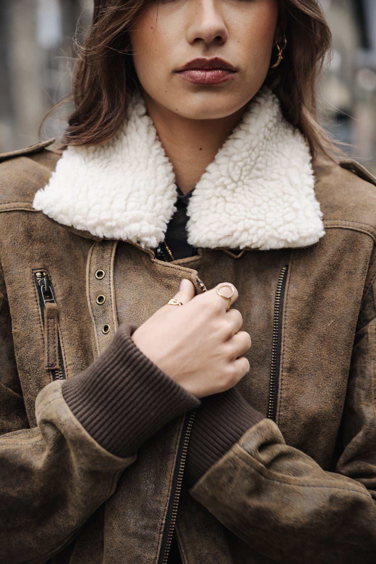 Veste en cuir Femme Siana Used Leather capers | Freeman T. Porter