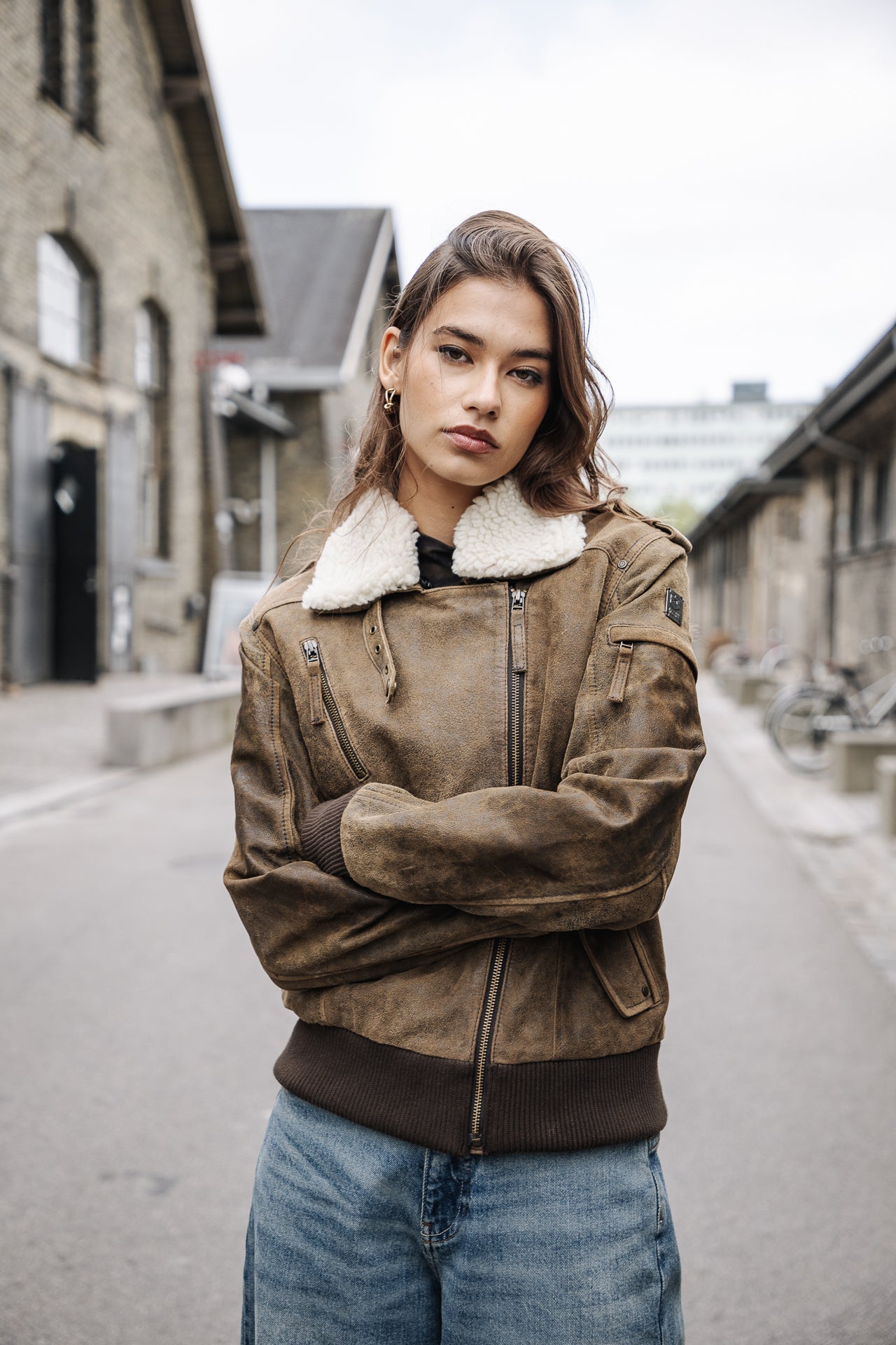 Veste en cuir Femme Siana Used Leather capers | Freeman T. Porter