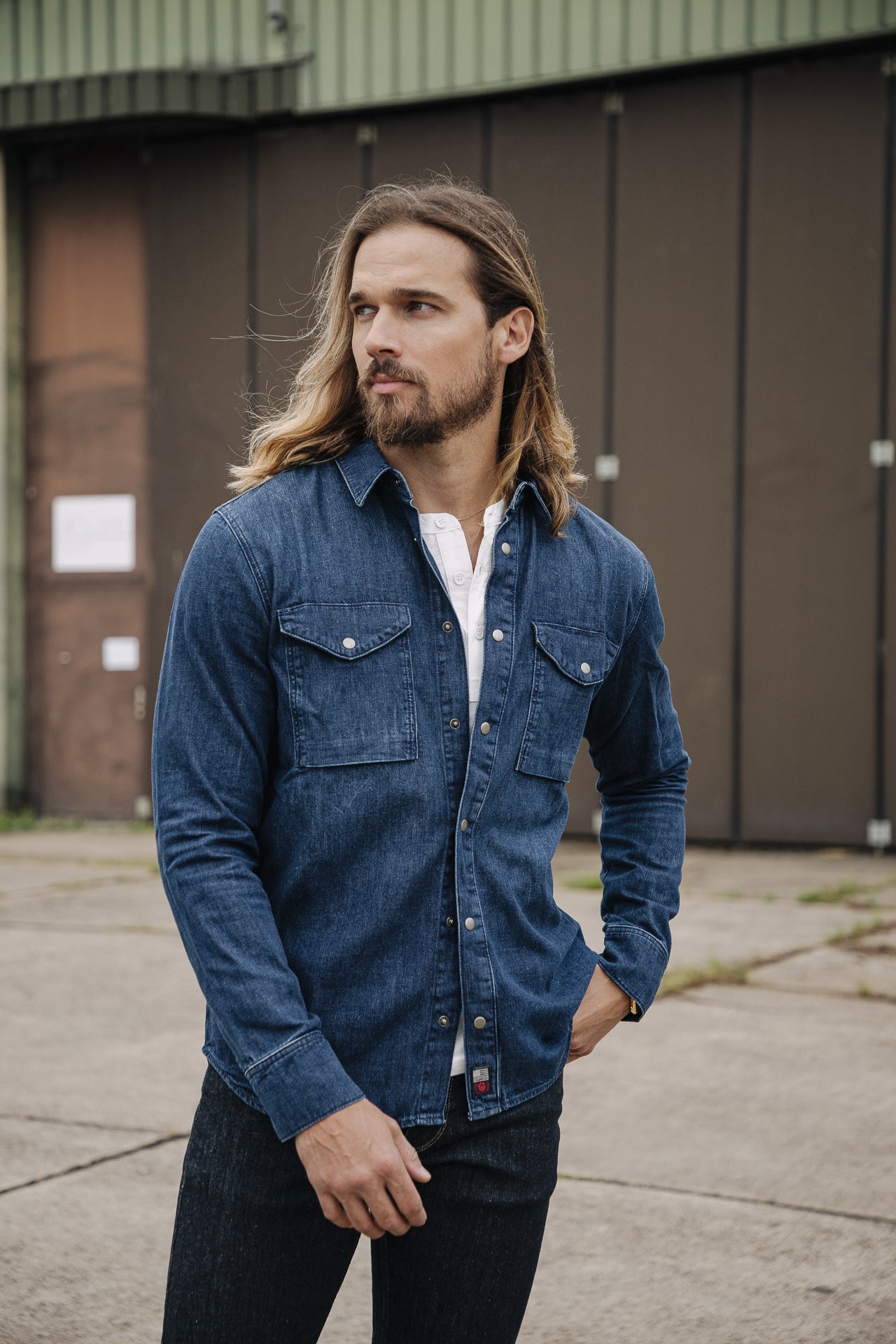 Chemise coupe droite Men Rick Denim bolsa | Freeman T. Porter