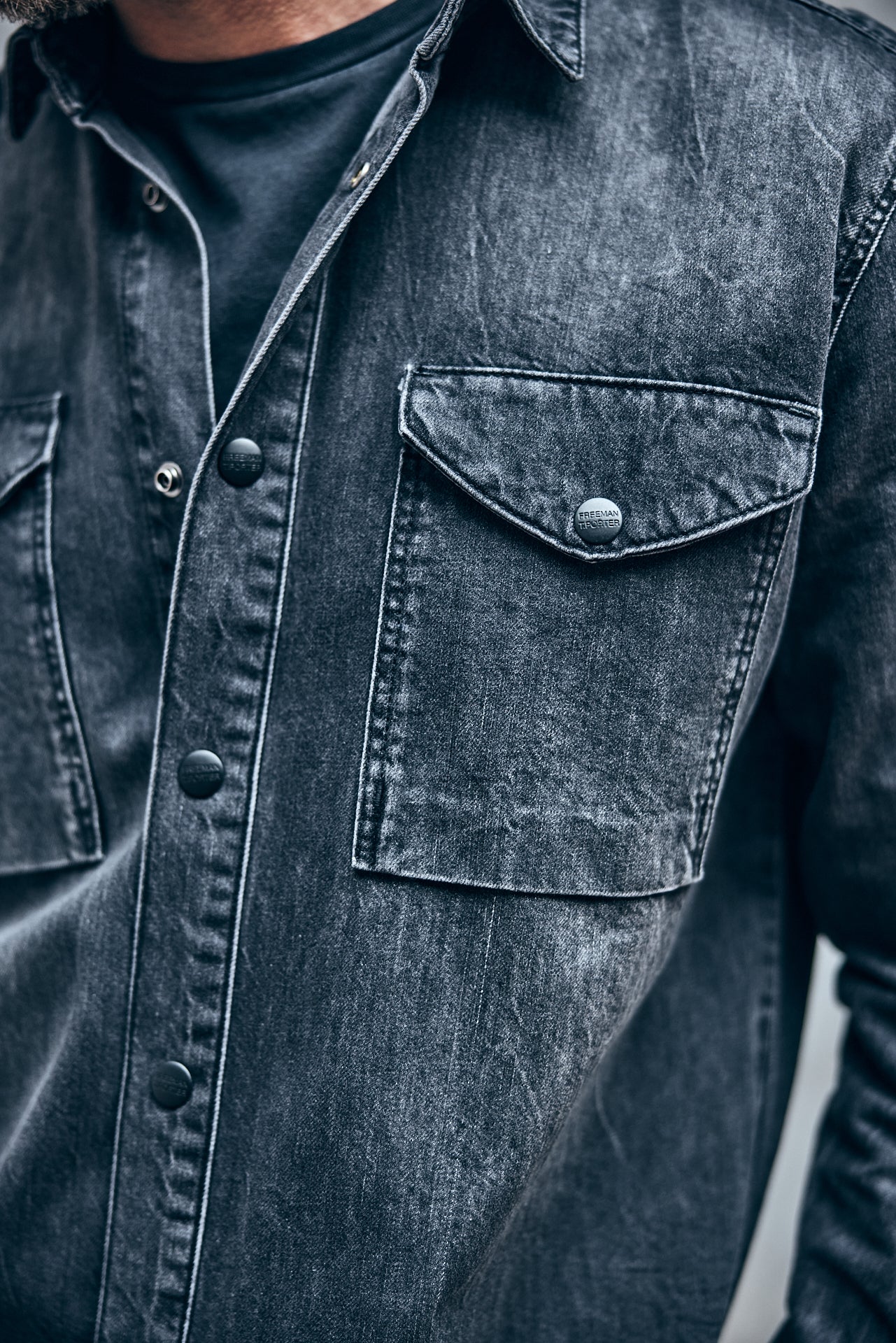 Chemise coupe droite Men Rick Denim bravas | Freeman T. Porter